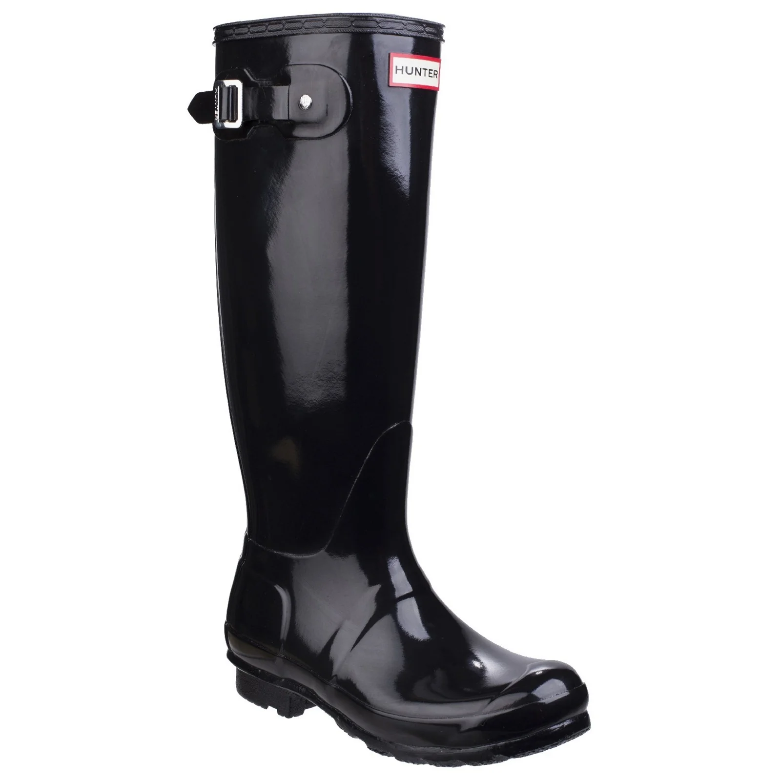 Hunter Womens Original Tall Gloss Wellington Boots Black - Image 3
