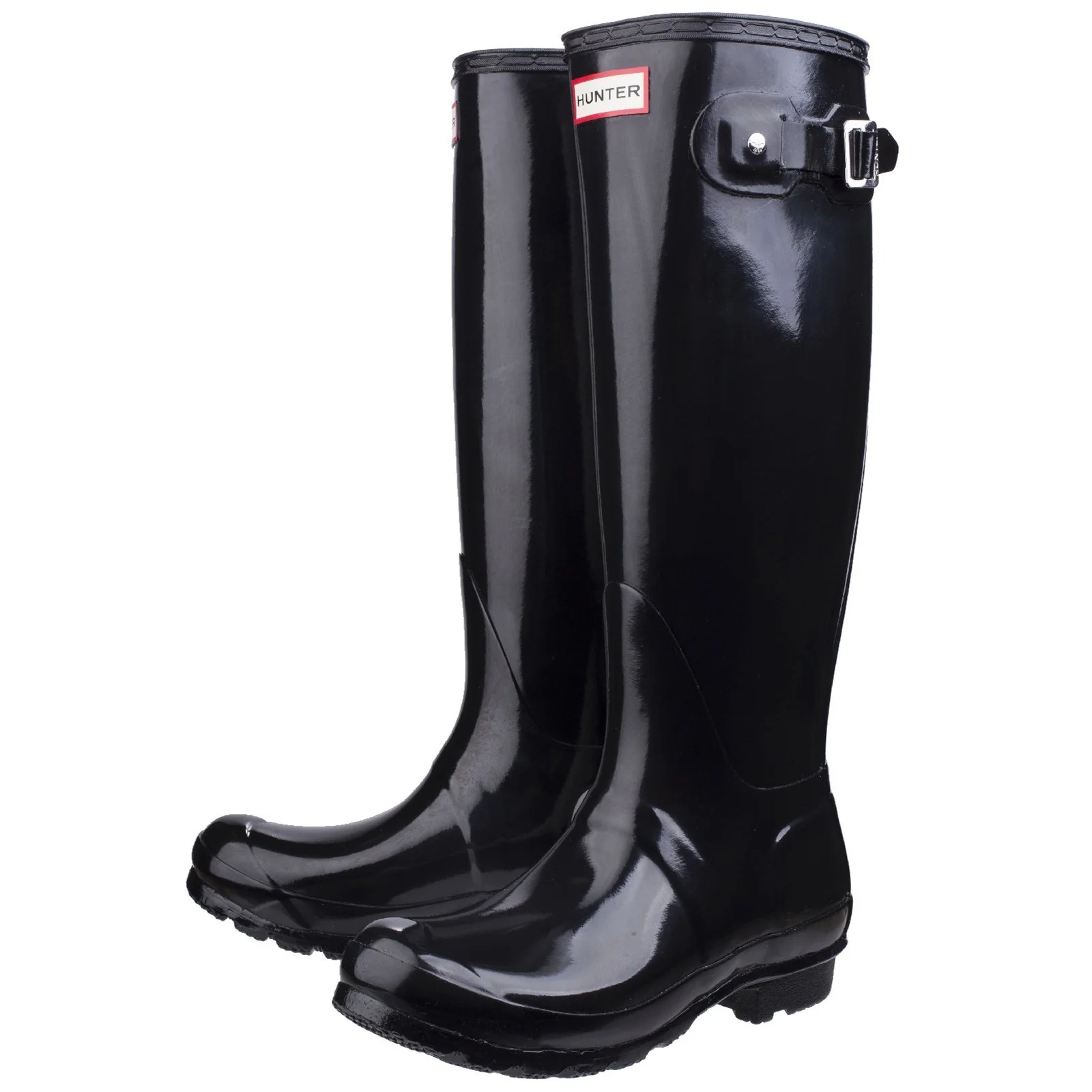 Hunter Womens Original Tall Gloss Wellington Boots Black - Image 5