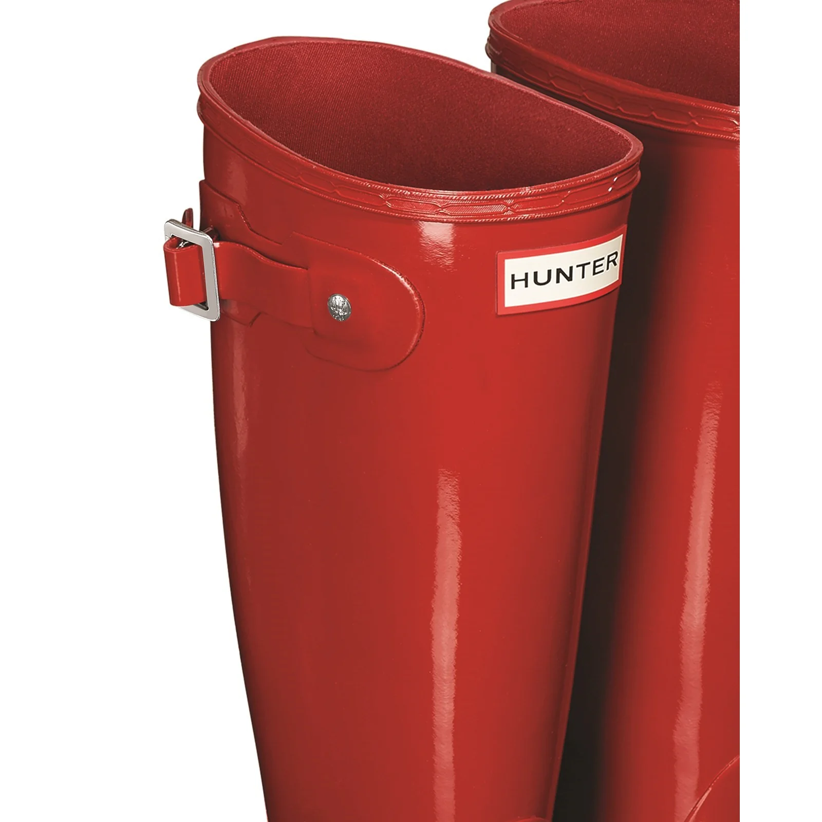 Hunter Womens Original Tall Gloss Wellington Boots Military Red - Image 2