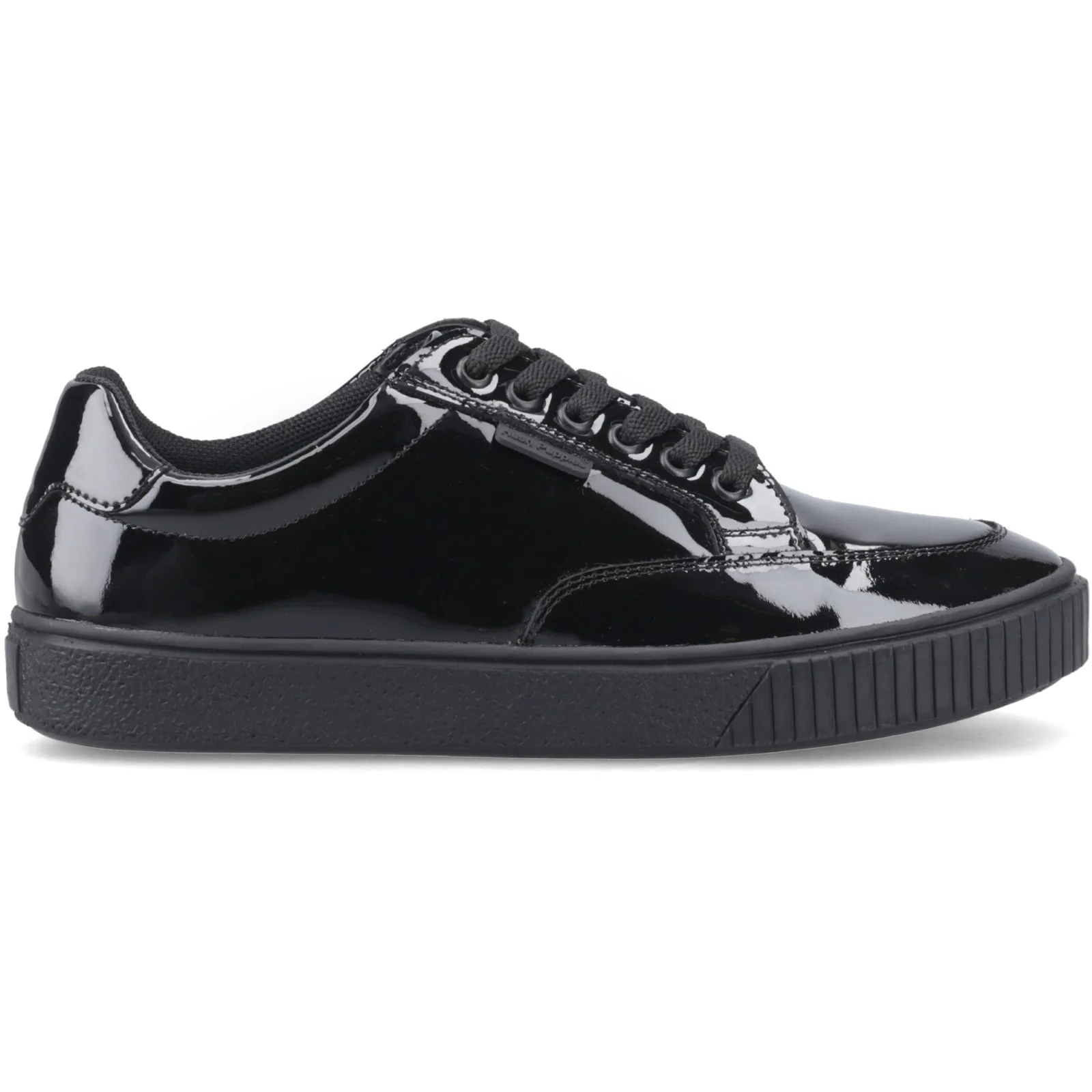 Hush Puppies Girls EVELYN LACE TRAINER SNR Black Patent