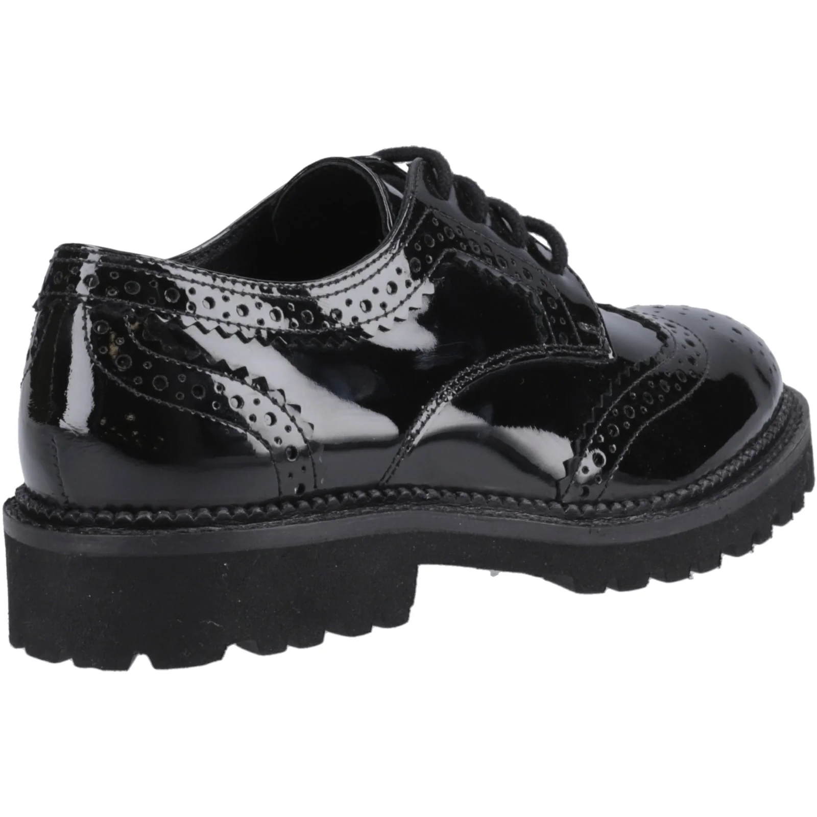 Hush Puppies Girls Gabi Lace Up Patent Snr Black - Image 4