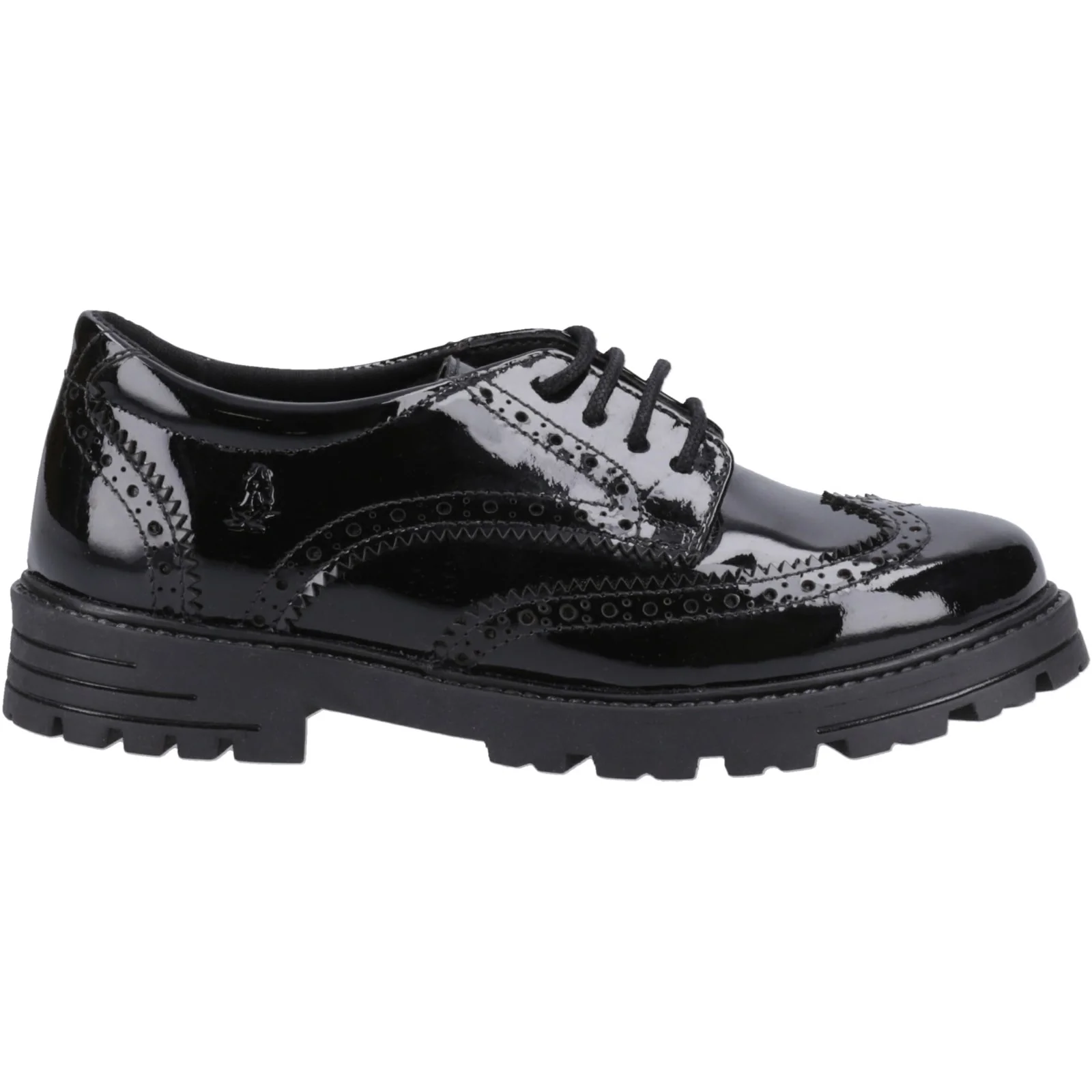 Hush Puppies Girls Maxine Patent Senior Shoe Black