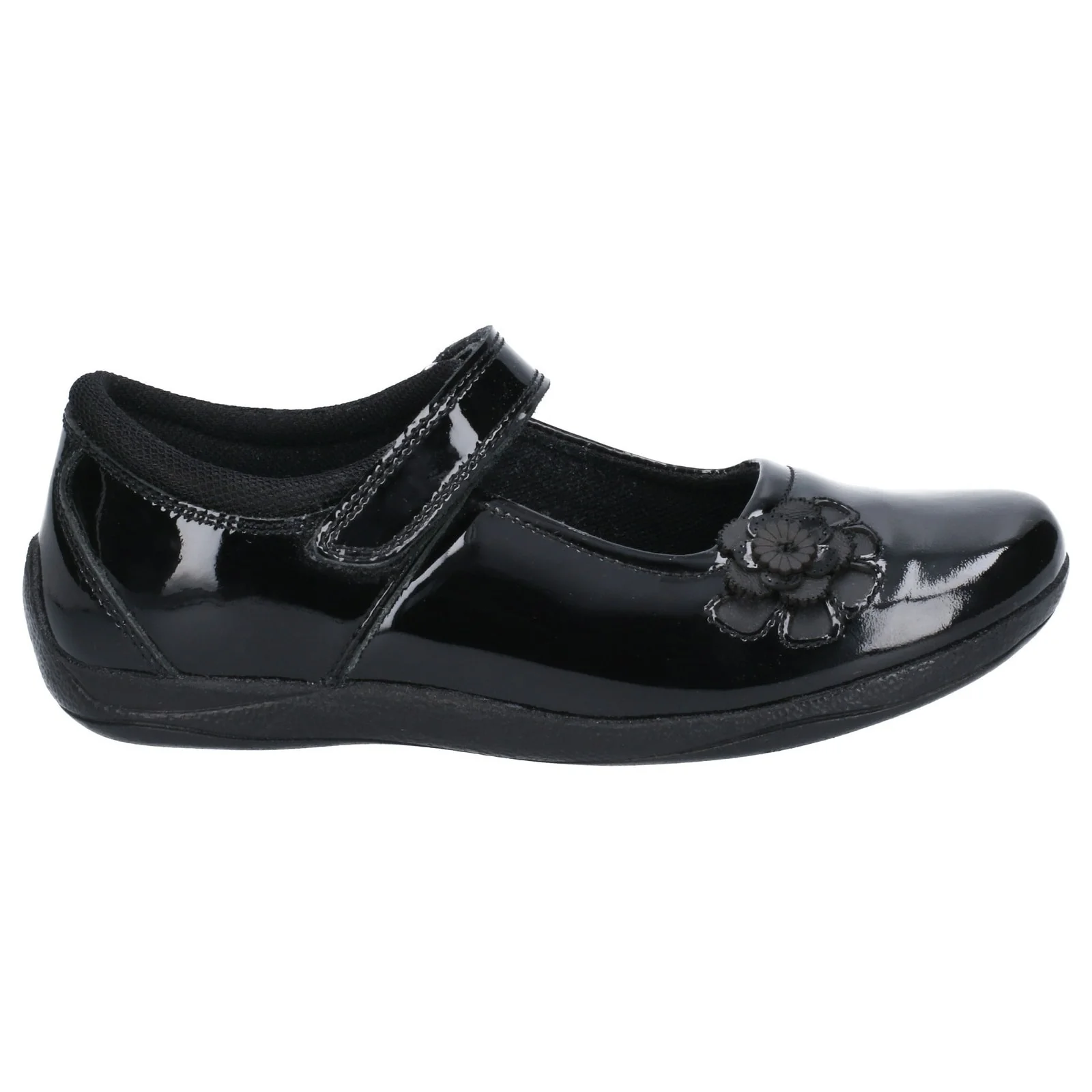 Hush Puppies Junior Girls Jessica Junior Patent School Shoe Patent Black