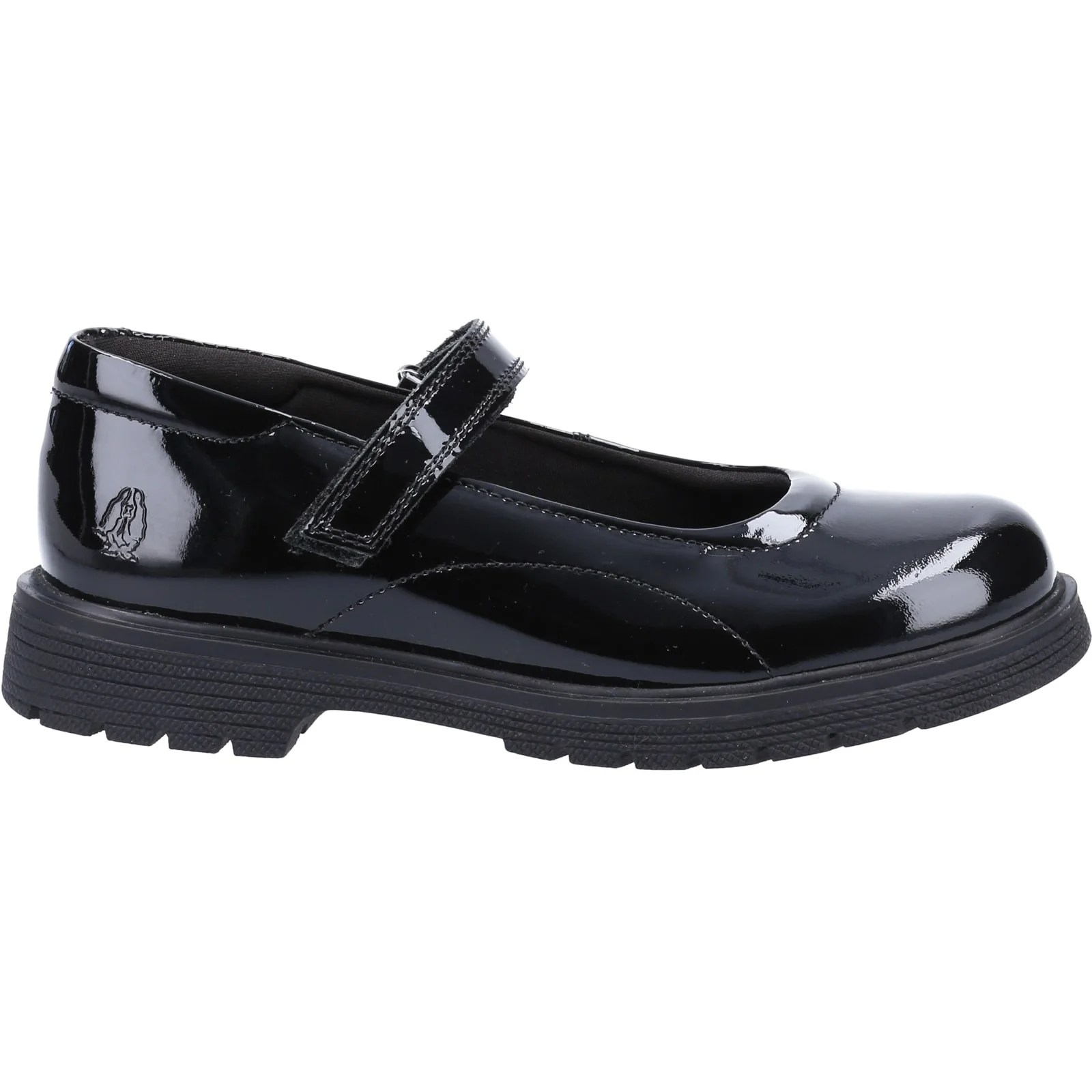 Hush Puppies Junior Girls Tally Junior Patent School Shoe Patent Black