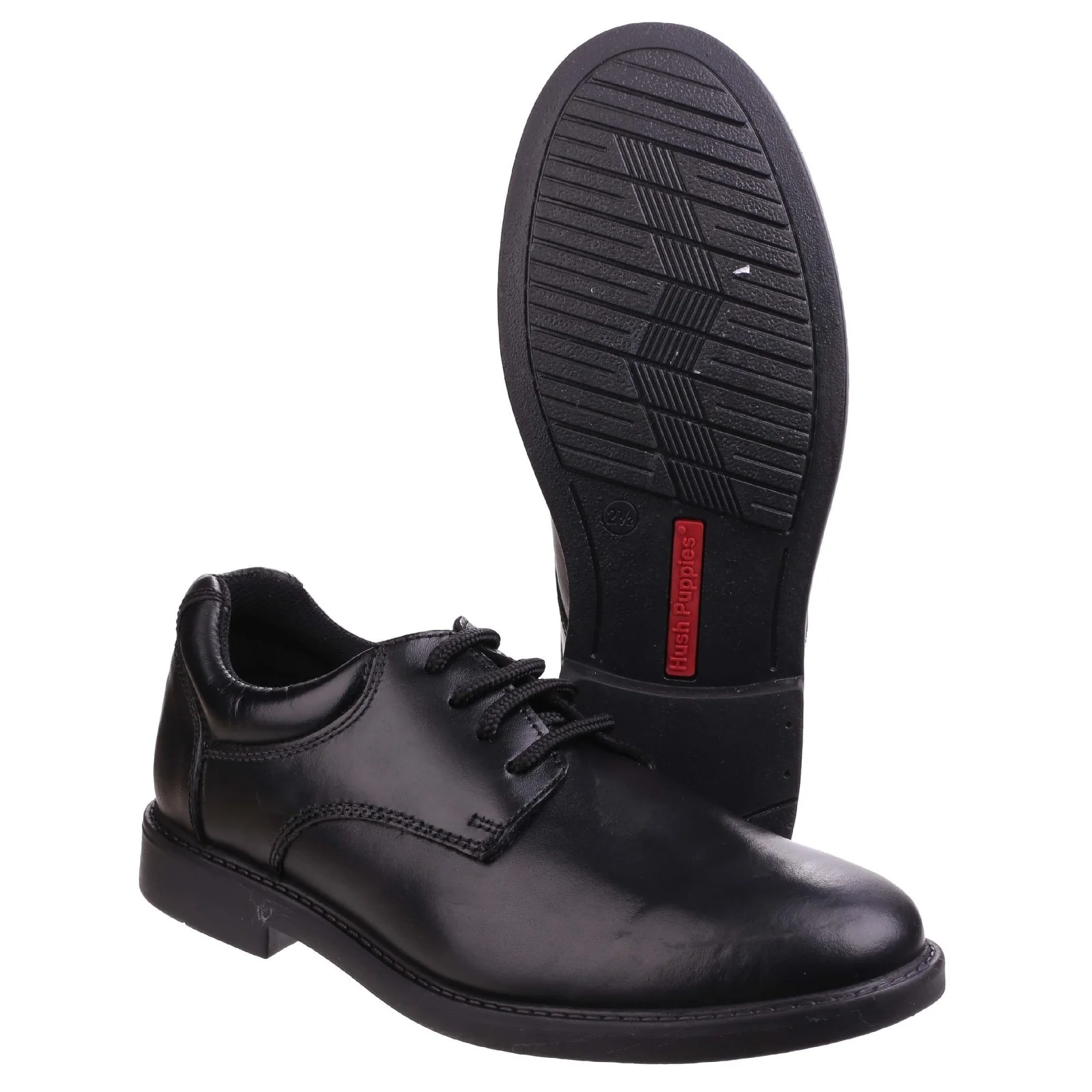 Hush Puppies Mens Tim Senior School Shoe Black - Image 3