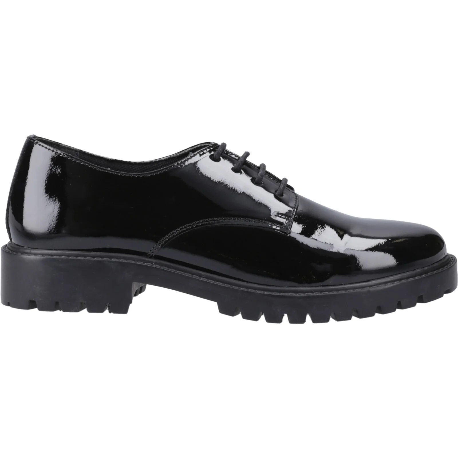 Hush Puppies Womens Aubrey Lace Up Patent Snr Black