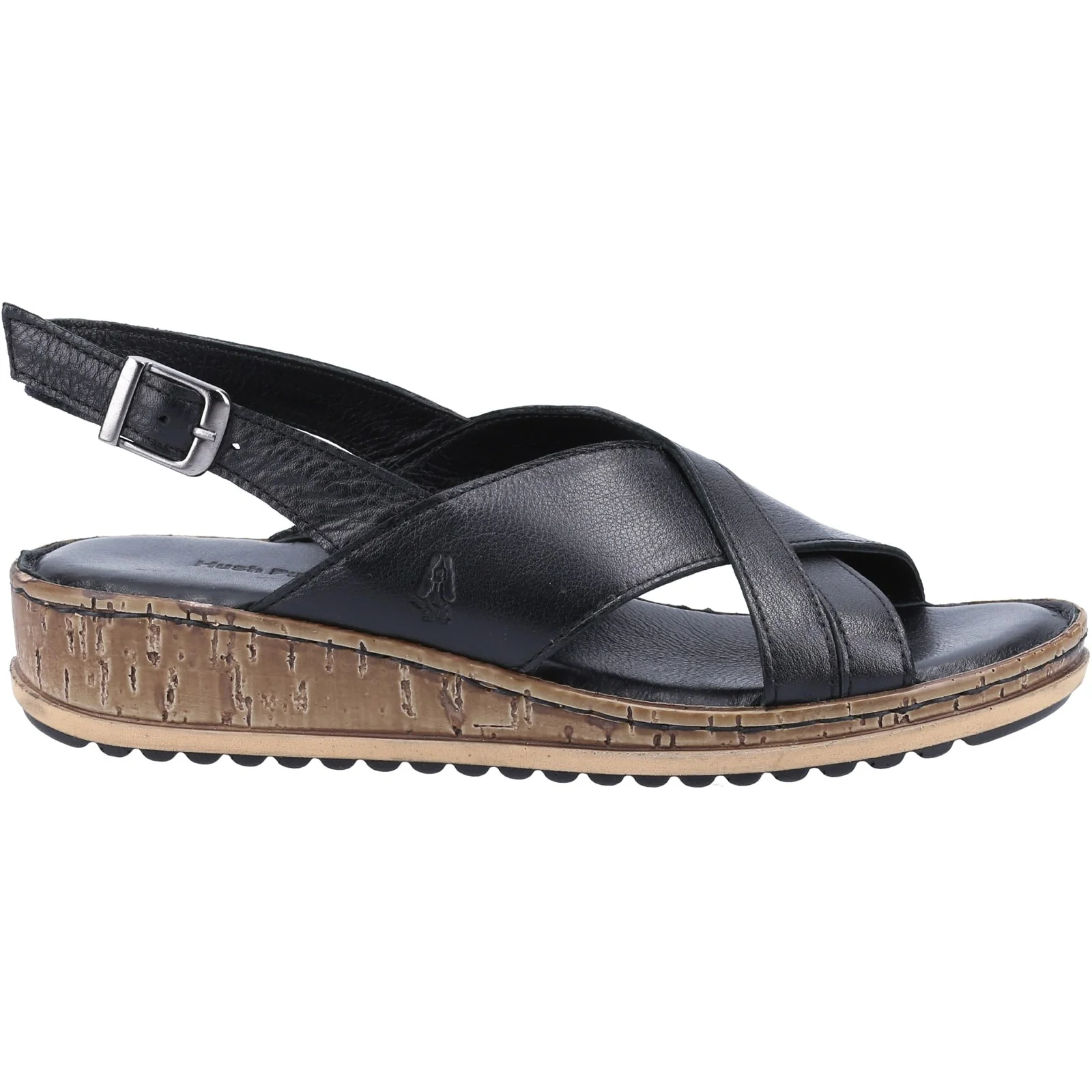 Hush Puppies Womens Elena Cross Over Wedge Sandal Black - Image 5