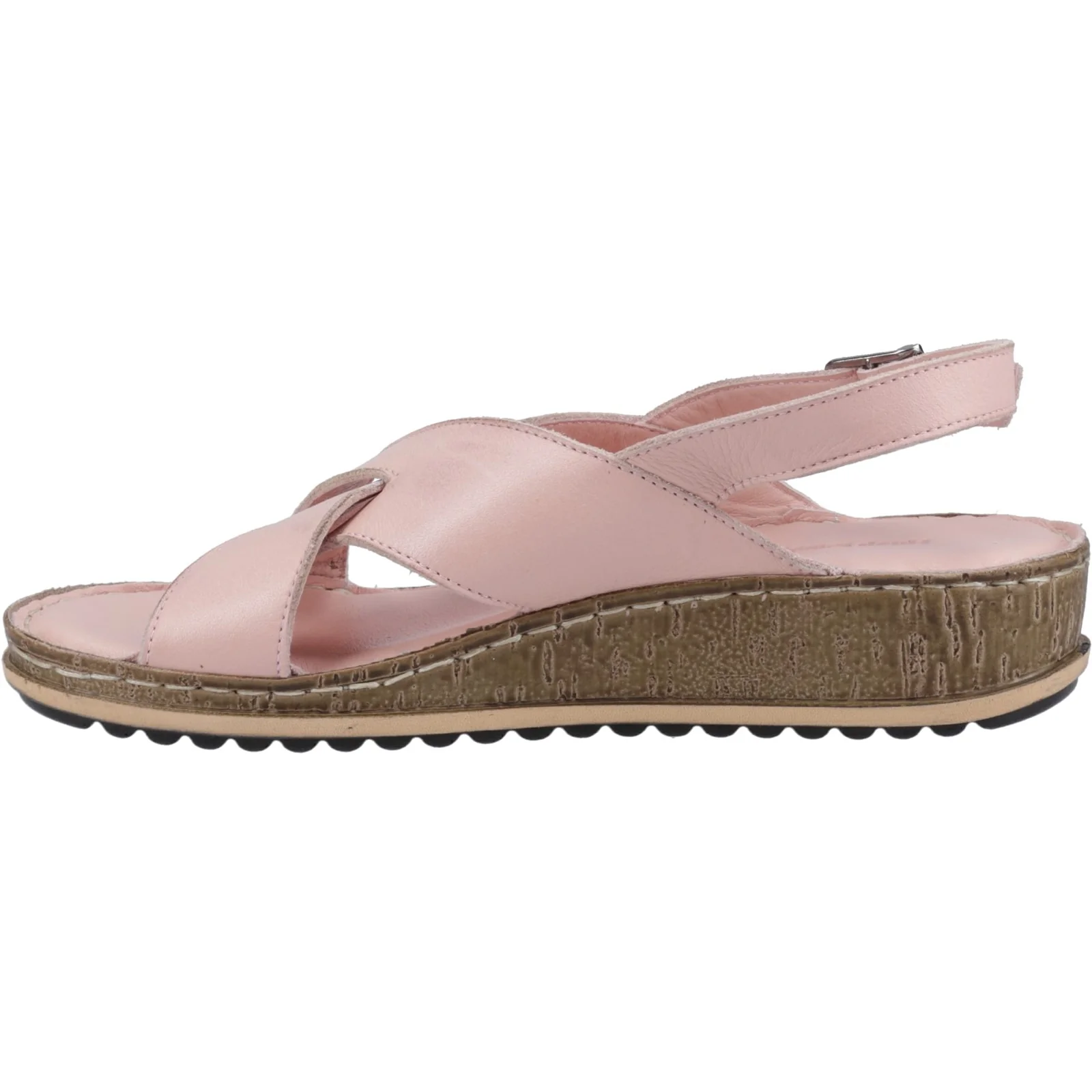 Hush Puppies Womens Elena Cross Over Wedge Sandal Blush - Image 2