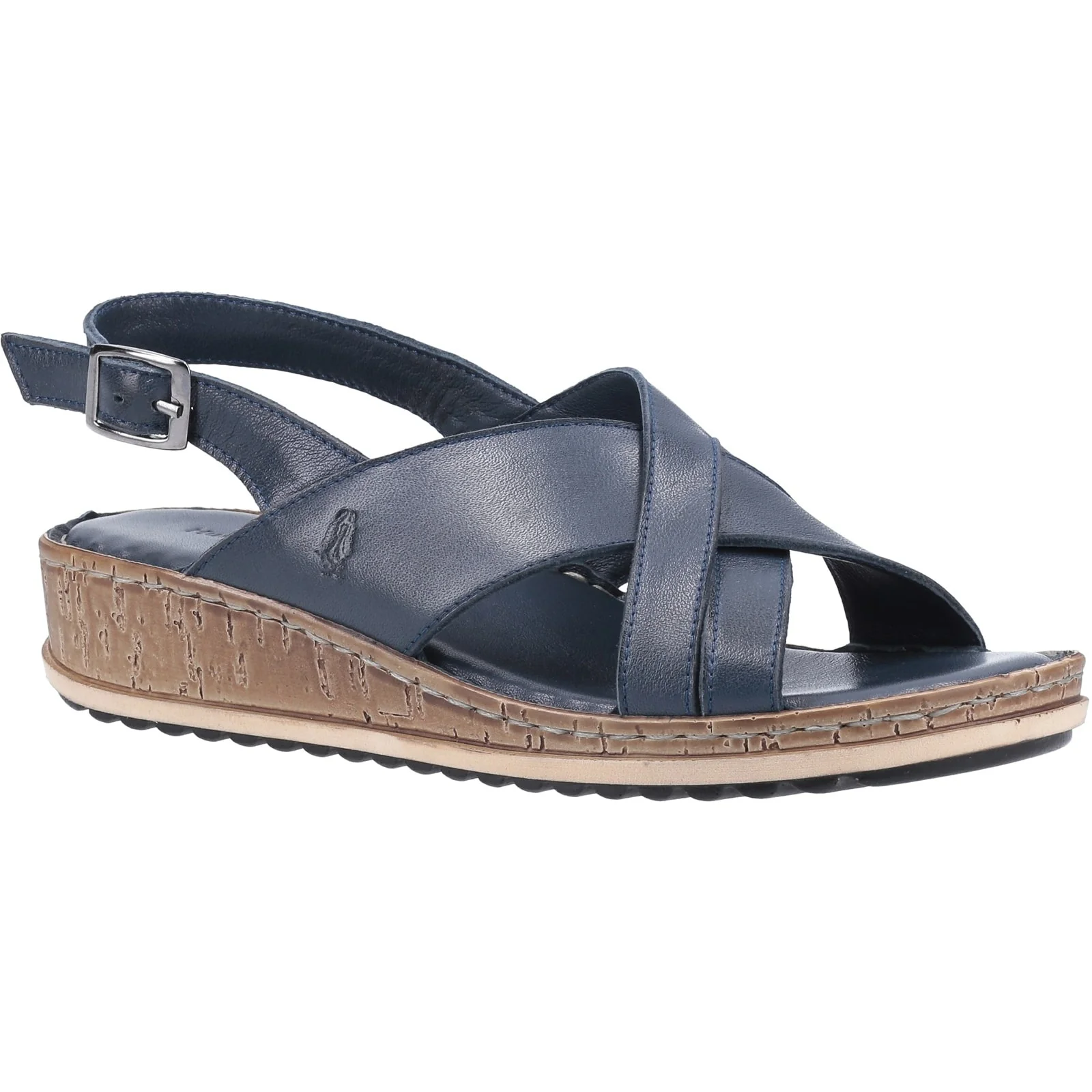 Hush Puppies Womens Elena Cross Over Wedge Sandal Navy - Image 4