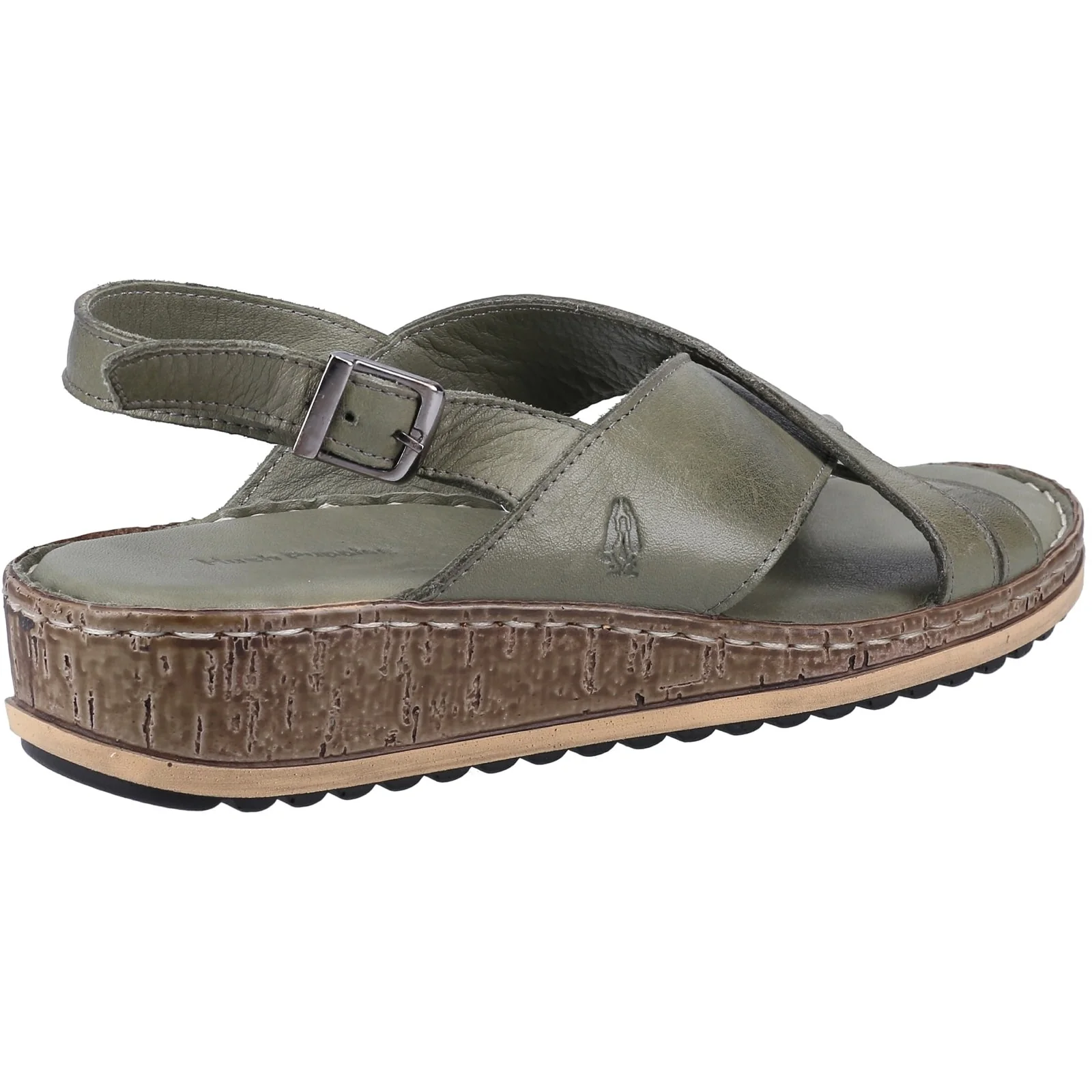 Hush Puppies Womens Elena Cross Over Wedge Sandal Olive - Image 3