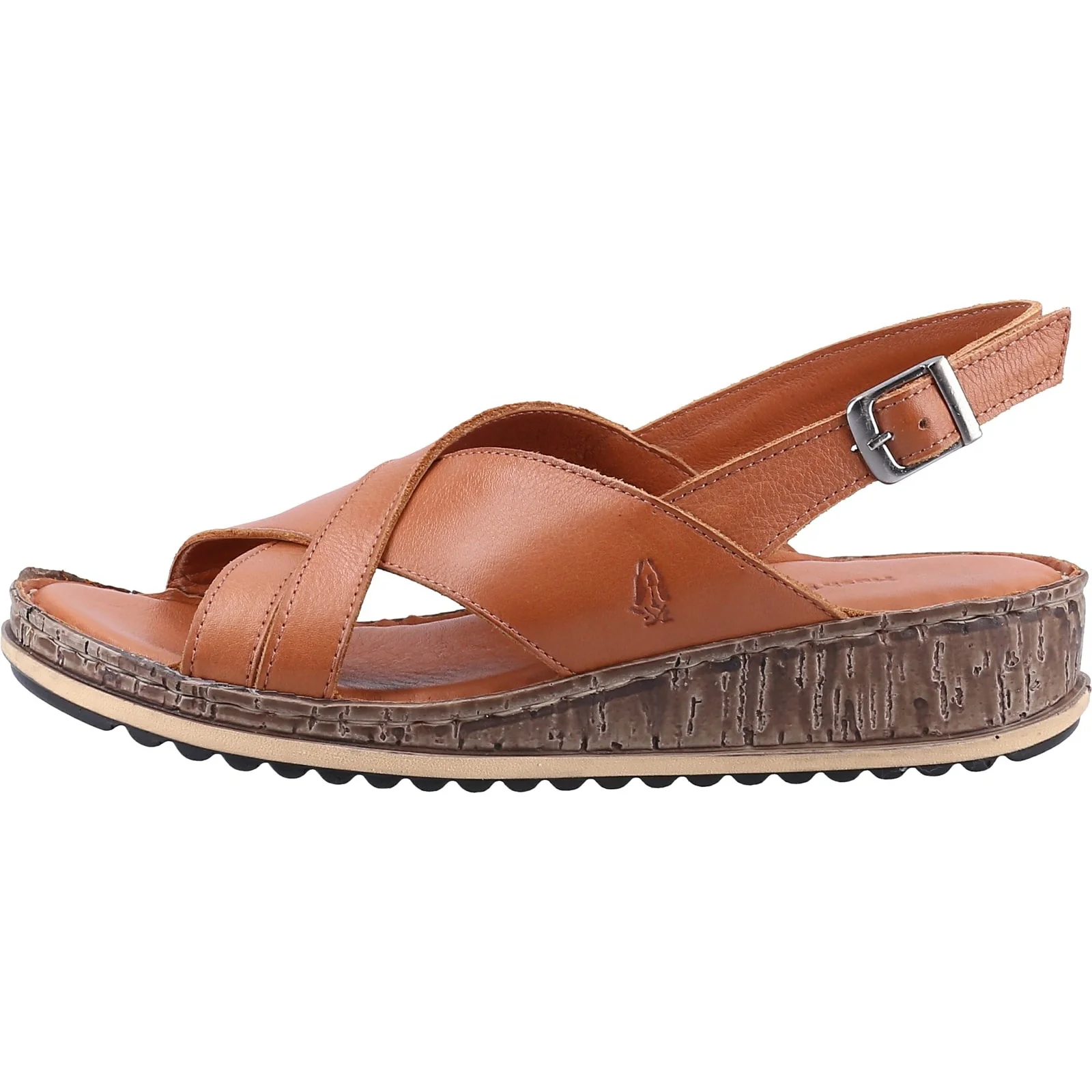 Hush Puppies Womens Elena Cross Over Wedge Sandal Tan - Image 2