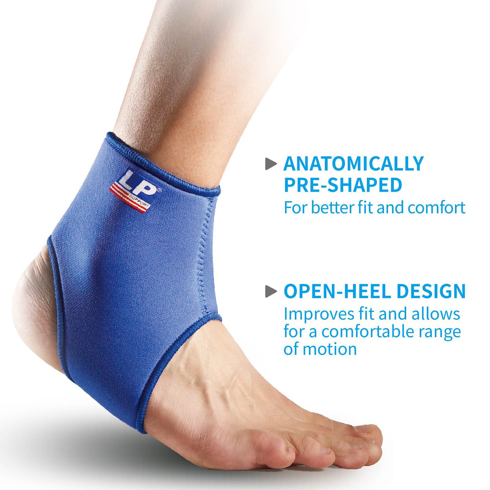 LP Neoprene Stretch Fabric Adults Open-Heel Ankle Support - Image 3
