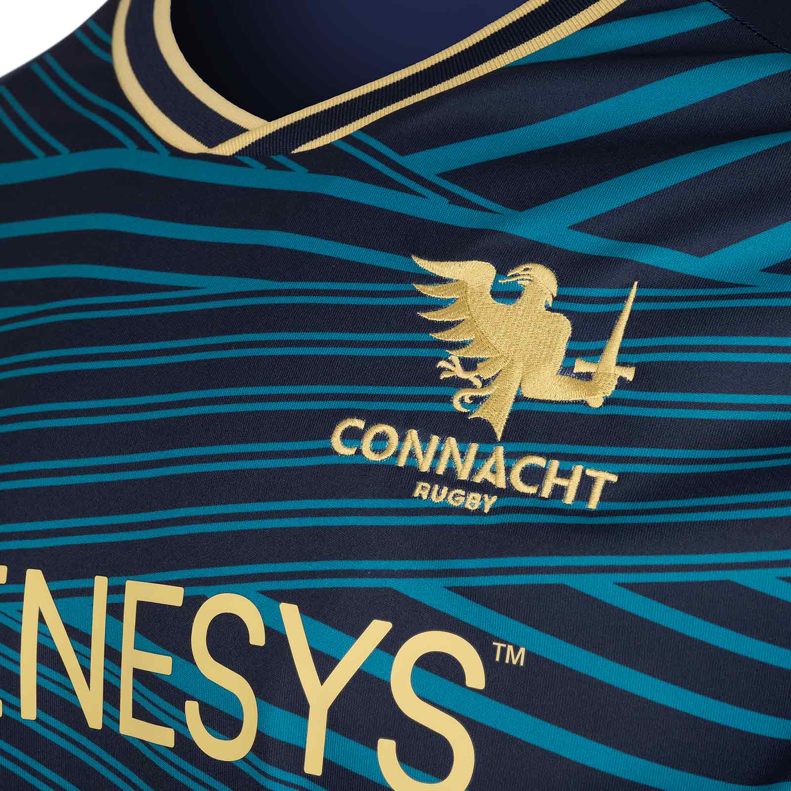 Macron Connacht Rugby 2025/26 Kids Warm Up Short Sleeved Jersey - Image 4
