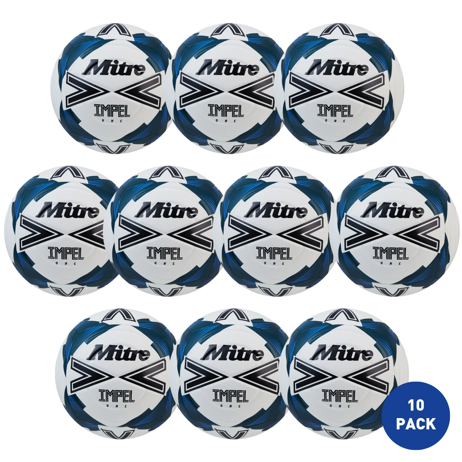 Mitre Impel One Hyperflow Groove Football - 10 Pack