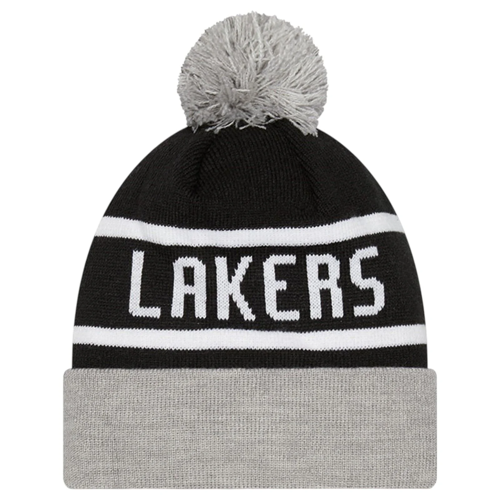 New Era Los Angeles Lakers NBA Jake Cuff Knit Bobble Hat - Image 2