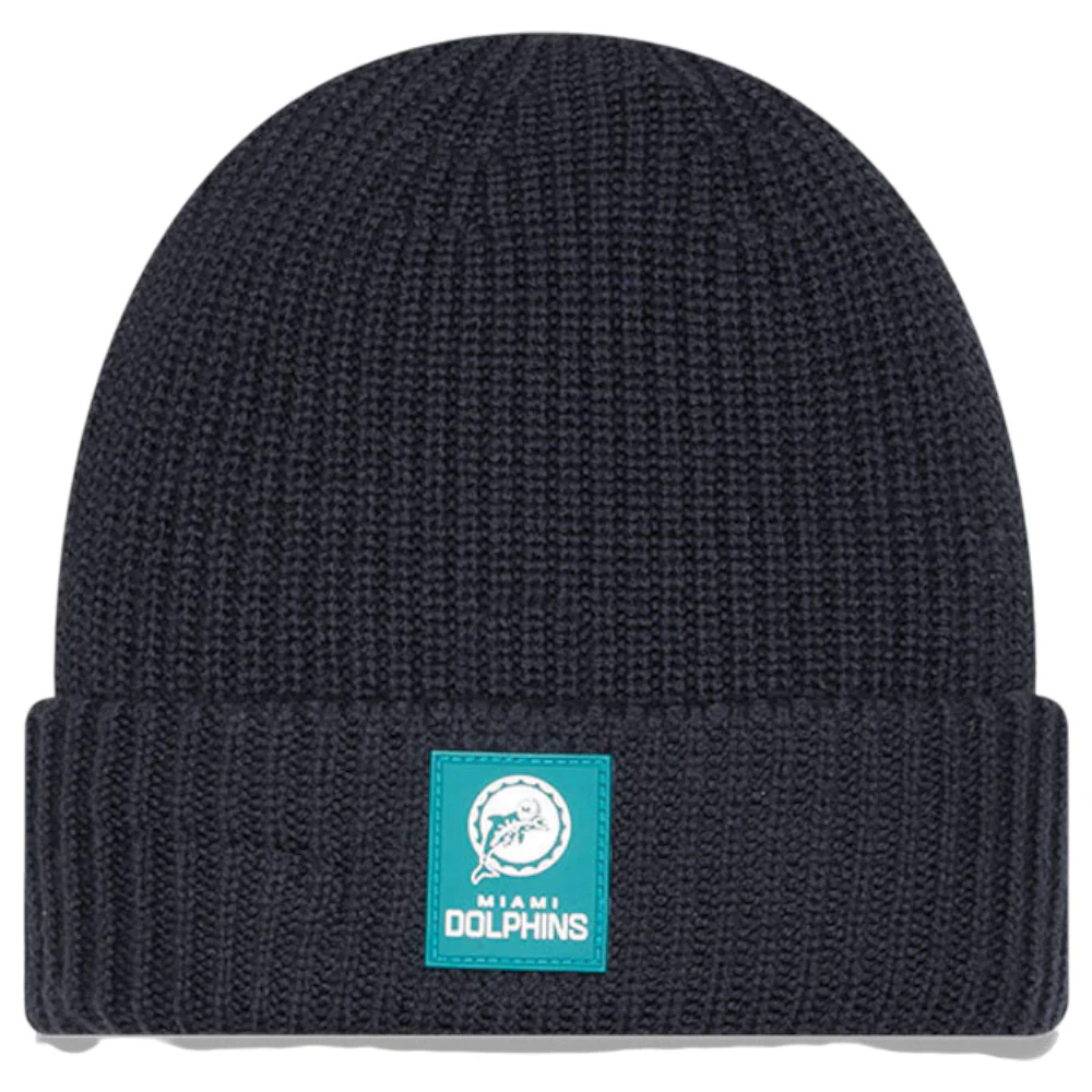 New Era NFL Sideline 2025 Dolphins Knit Beanie Hat