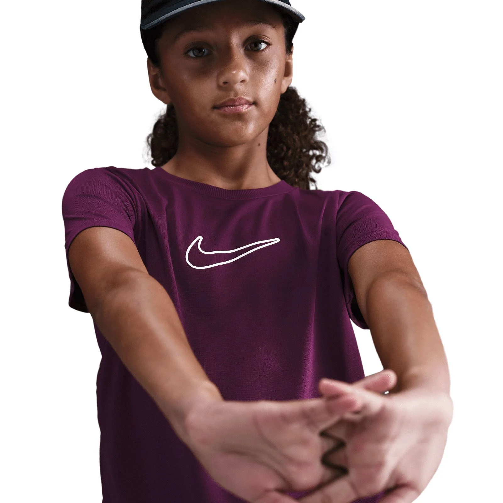 Nike One Fitted Kids (Girls) Dri-FIT Short-Sleeve Top - Image 3
