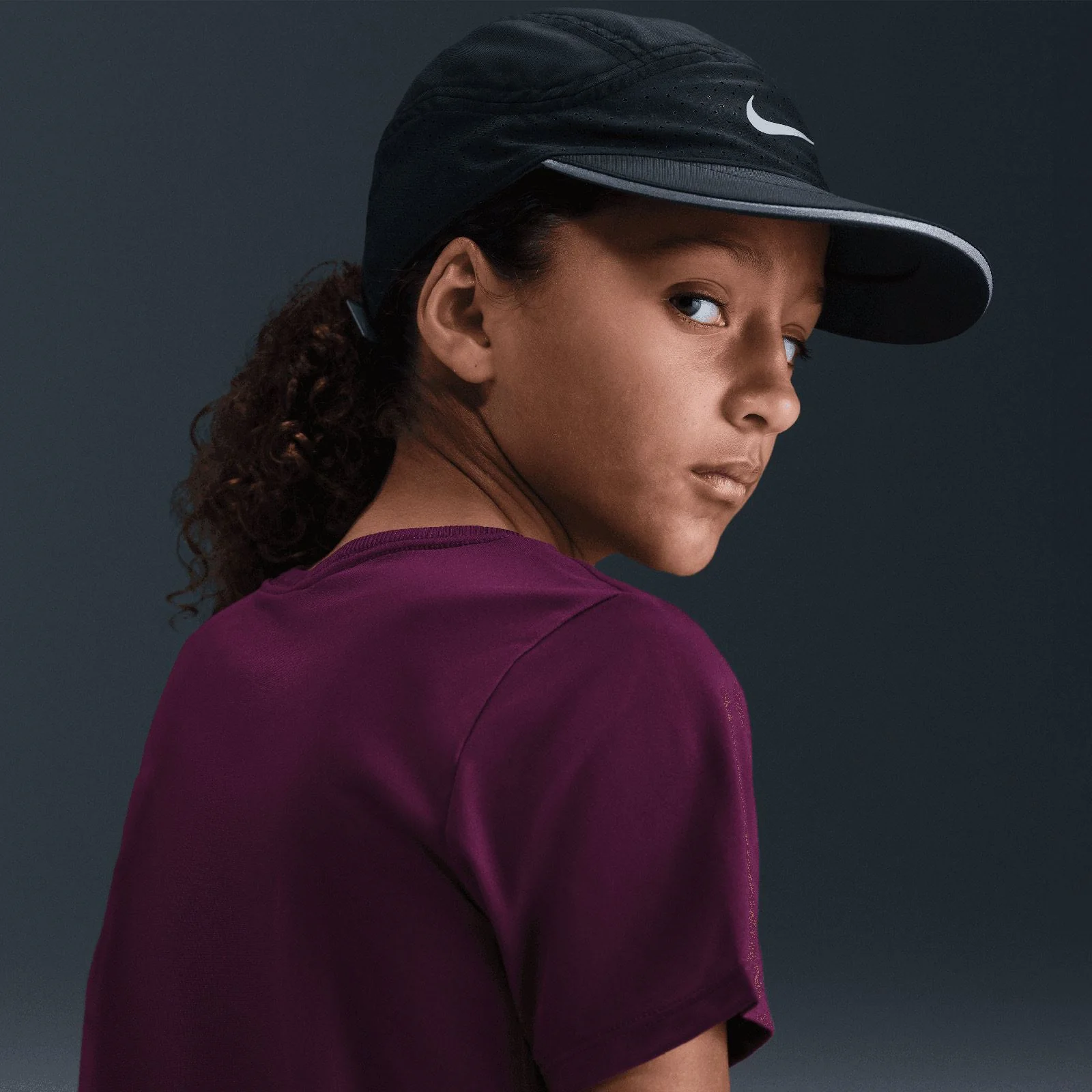 Nike One Fitted Kids (Girls) Dri-FIT Short-Sleeve Top - Image 4