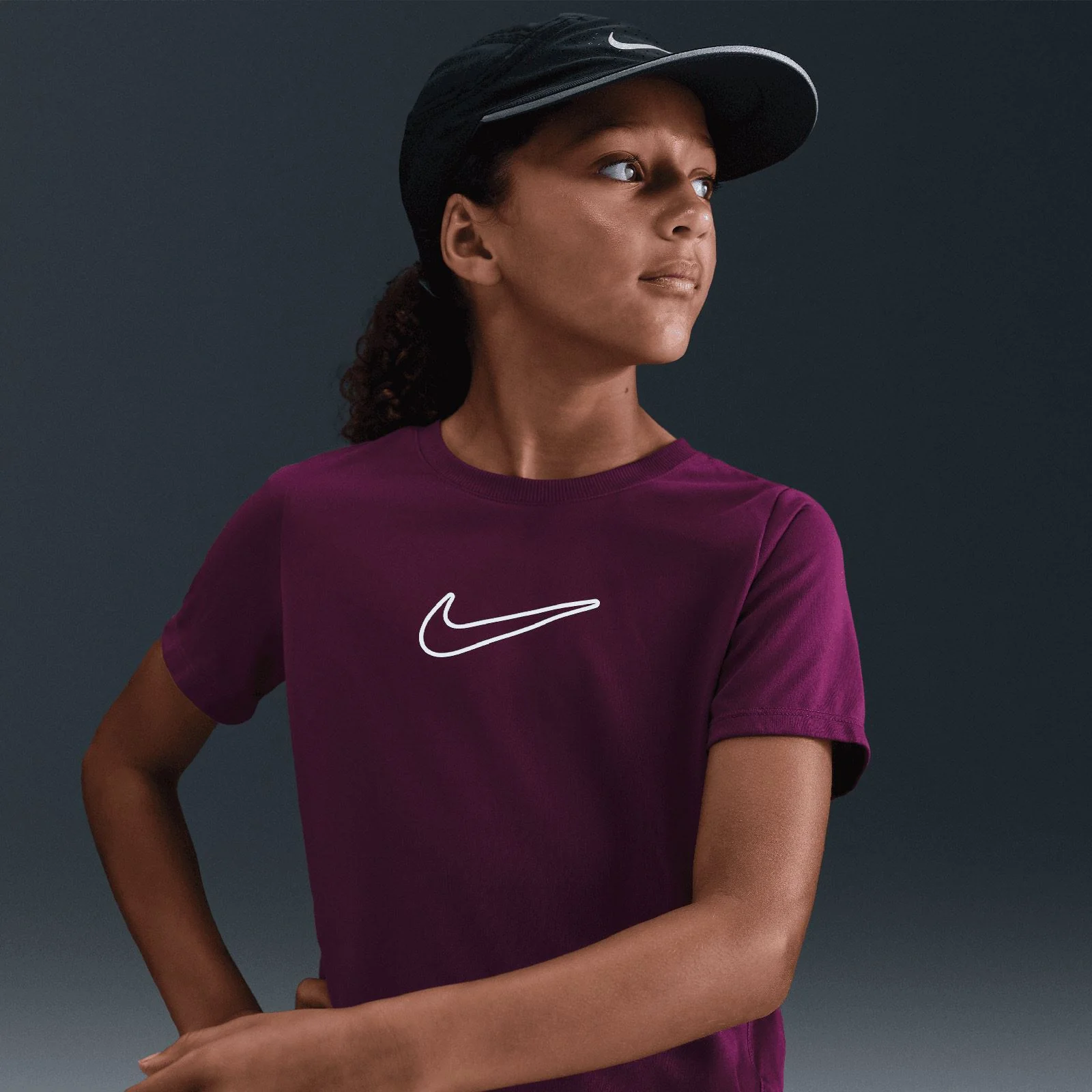 Nike One Fitted Kids (Girls) Dri-FIT Short-Sleeve Top - Image 5