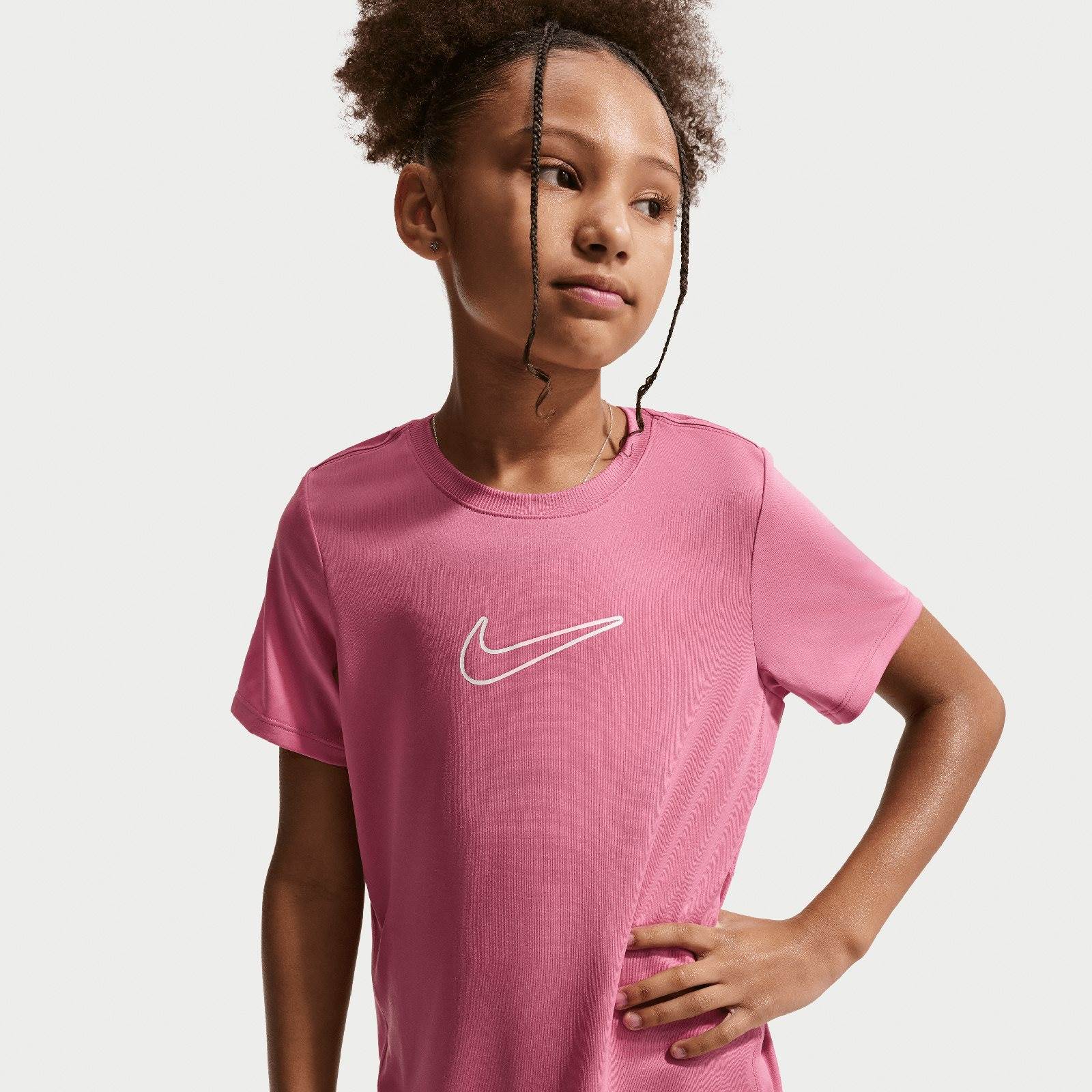 Nike One Fitted Kids Dri-FIT Short-Sleeve Top - Image 3