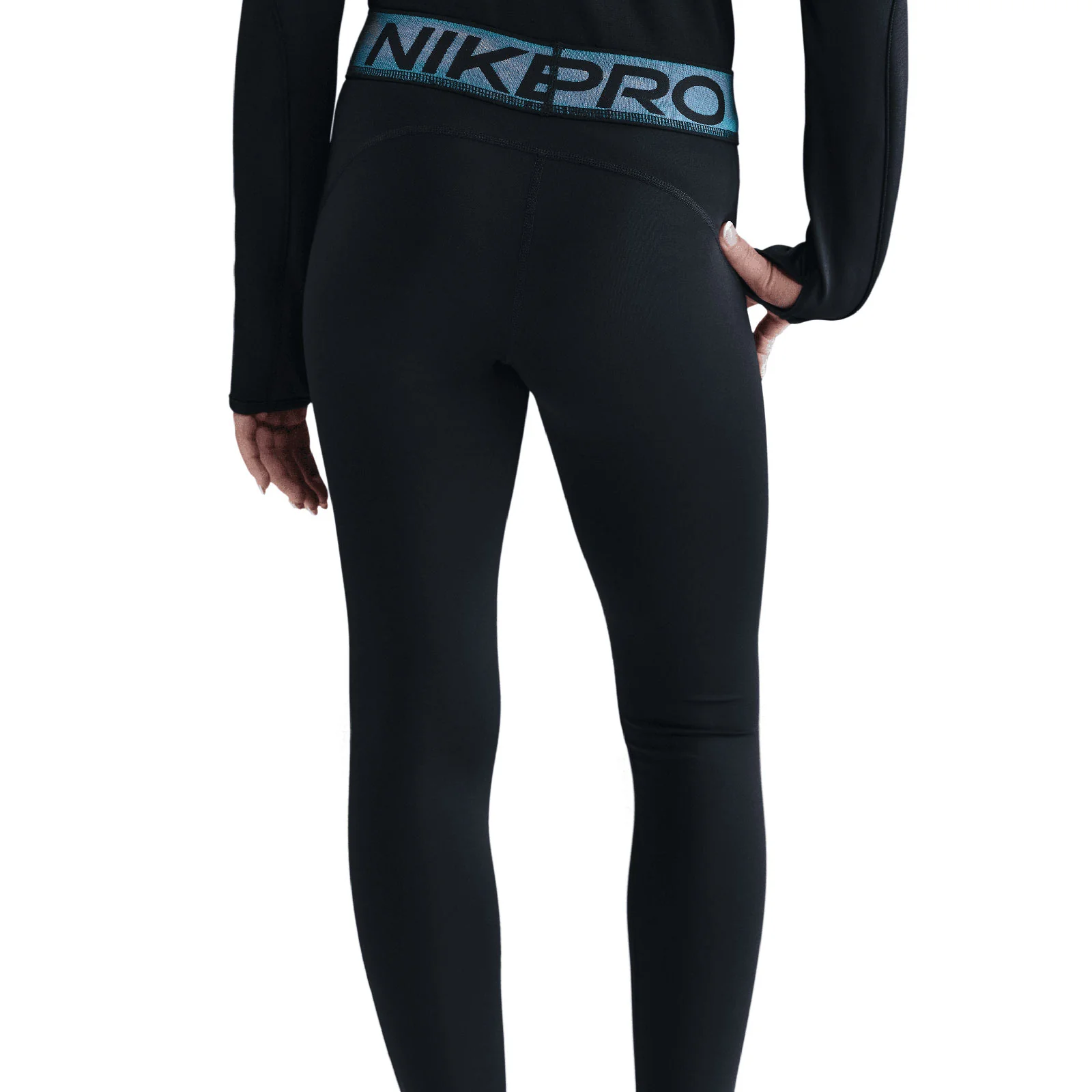 Nike Pro Girls Dri-FIT Leggings with Shine Accents - Image 2