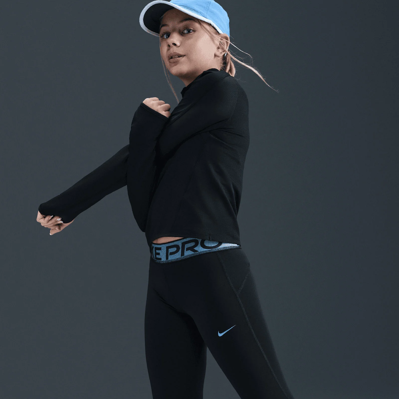 Nike Pro Girls Dri-FIT Leggings with Shine Accents - Image 4