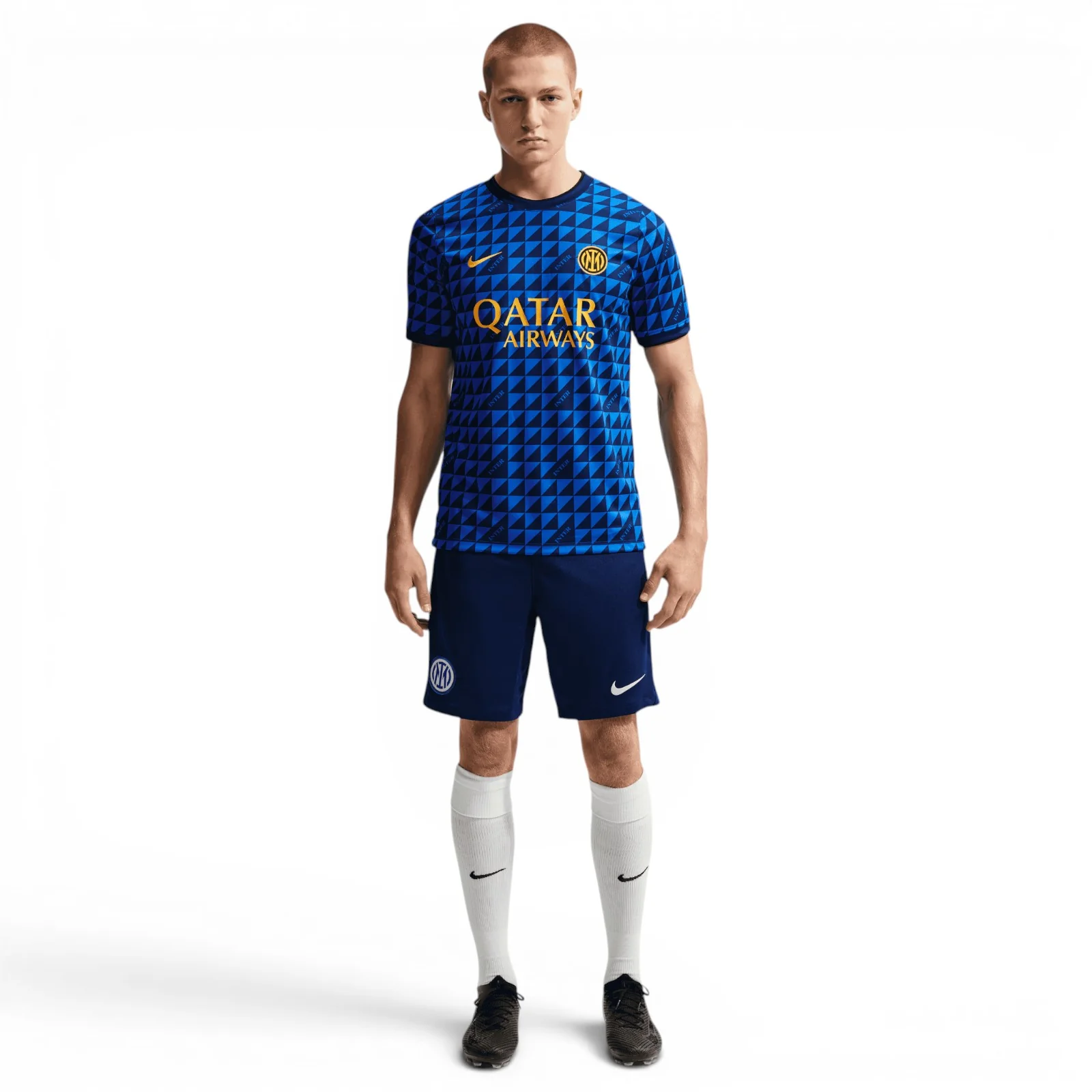 Nike Inter Milan Mens Short-Sleeve Pre-Match Football Jersey - Image 4