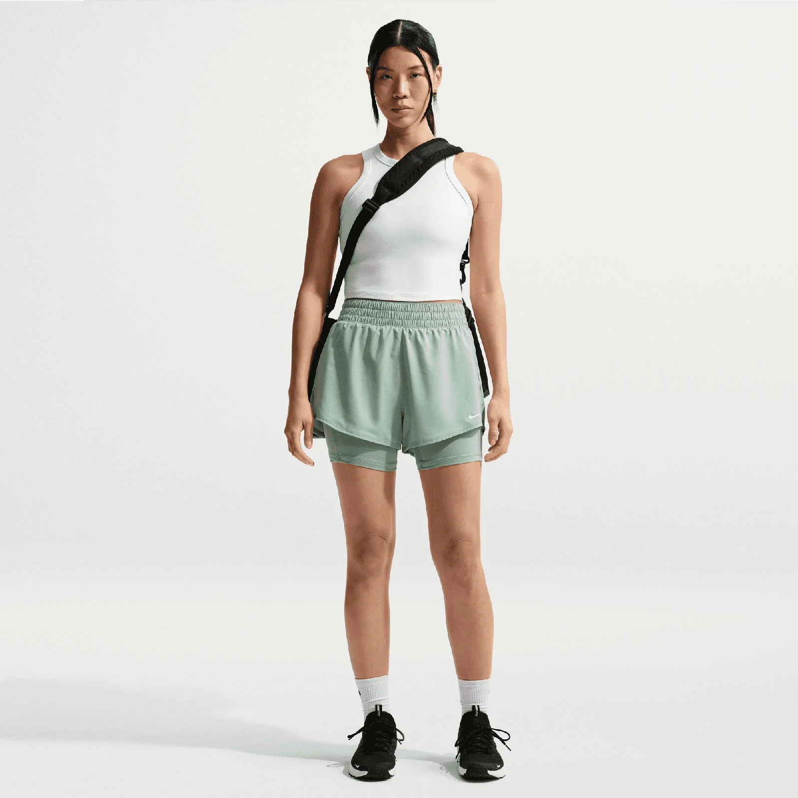 Nike One Womens Dri-FIT High-Waisted 3" 2-in-1 Shorts - Image 6