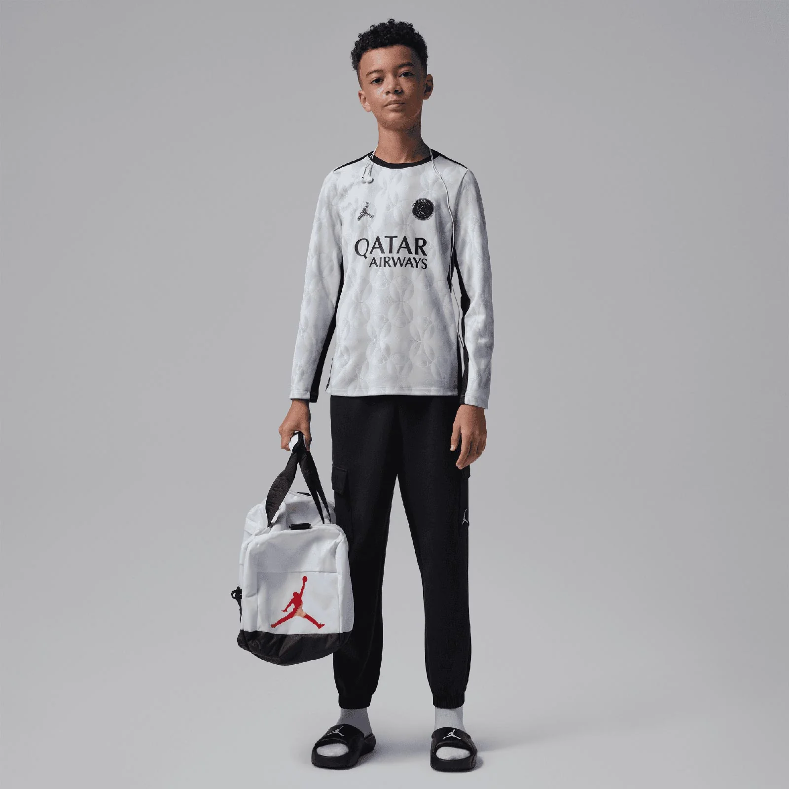 Nike Jordan Paris Saint-Germain Strike Night Edition Kids Dri-FIT Soccer Long-Sleeve Knit Top - Image 6