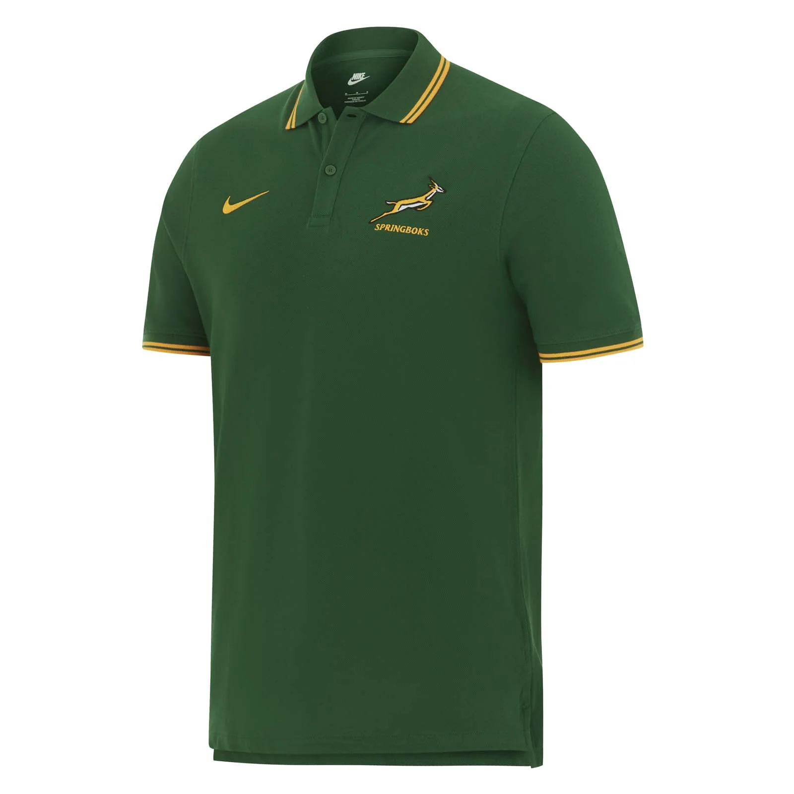 Nike Springboks Rugby Mens Pique Short-Sleeve Polo Shirt - Image 4