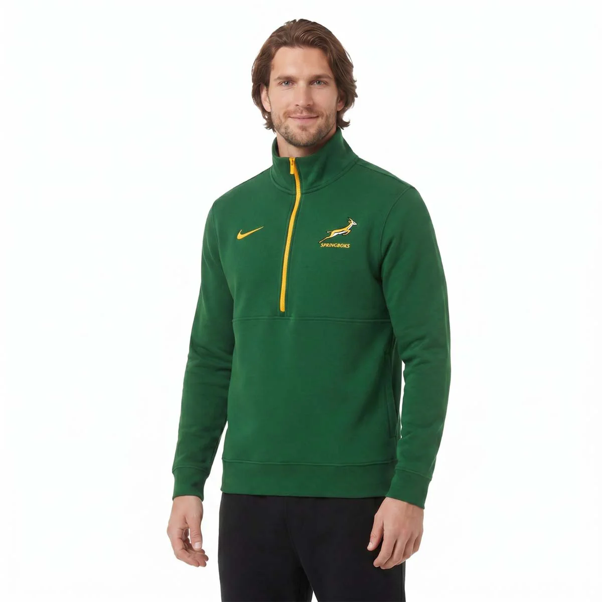 Nike Springboks Rugby Mens Long-Sleeve Half-Zip Top