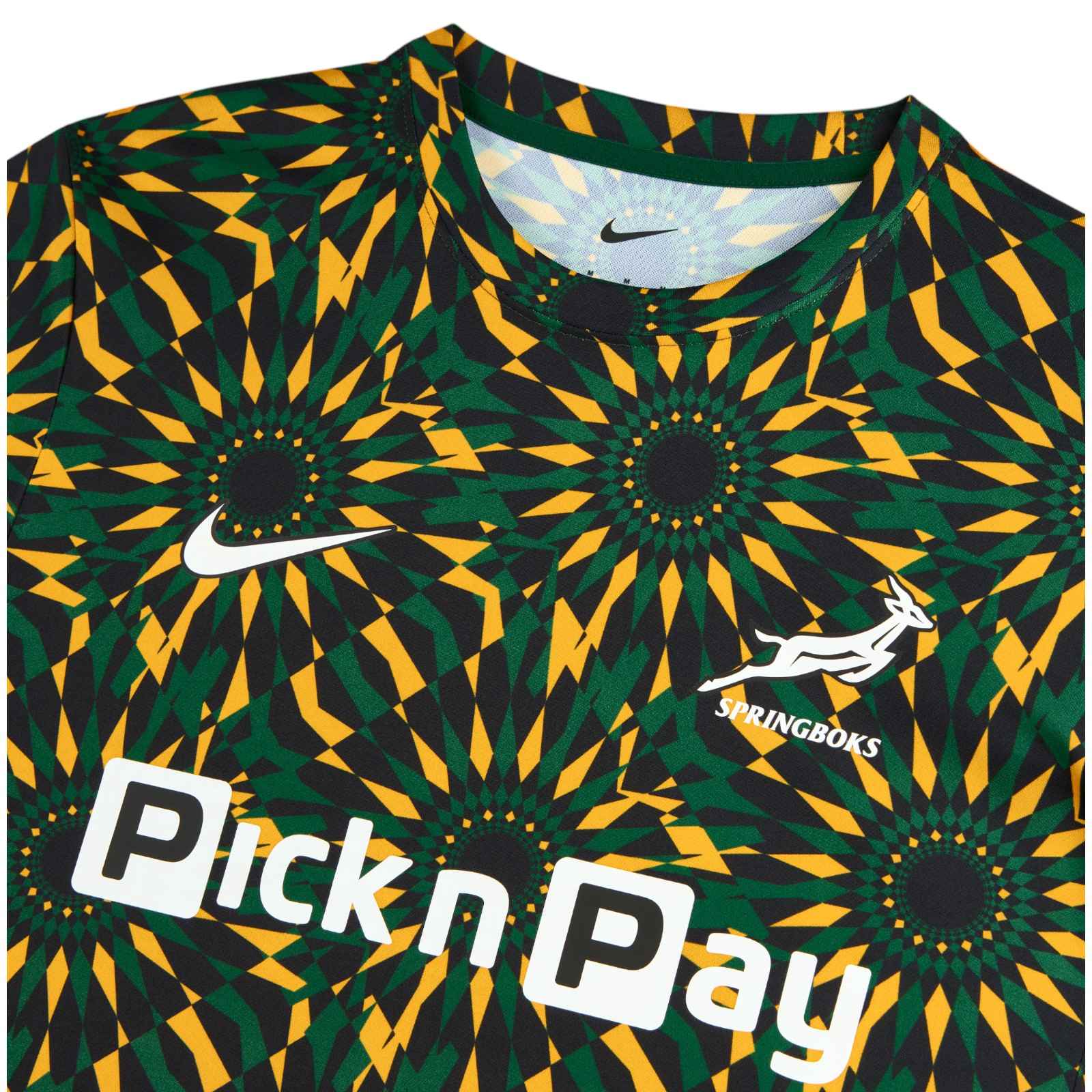 Nike Springboks Rugby Mens Pre-Match Short-Sleeve Top - Image 3