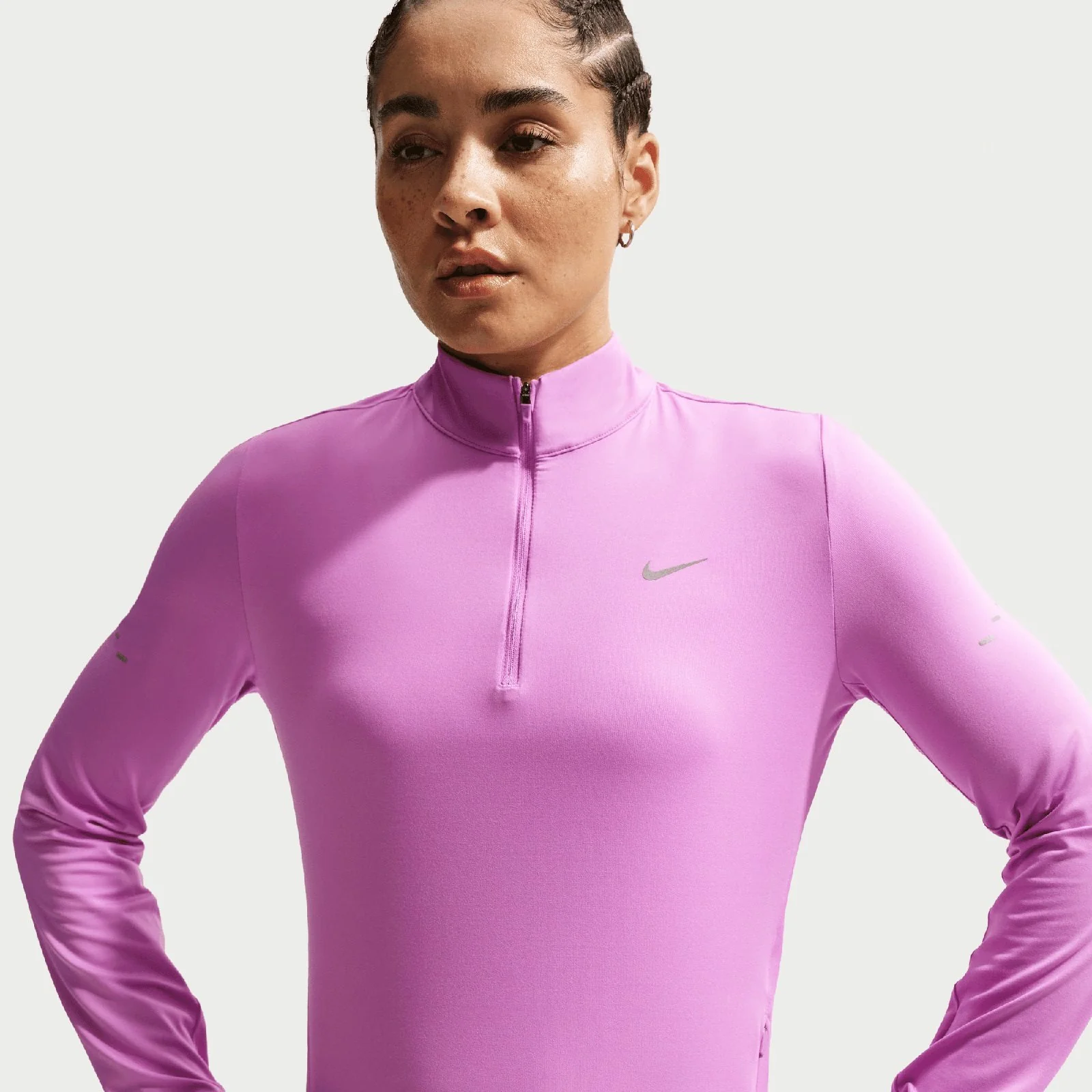 Nike Swift Womens Dri-FIT UV Half-Zip Running Top - Image 3