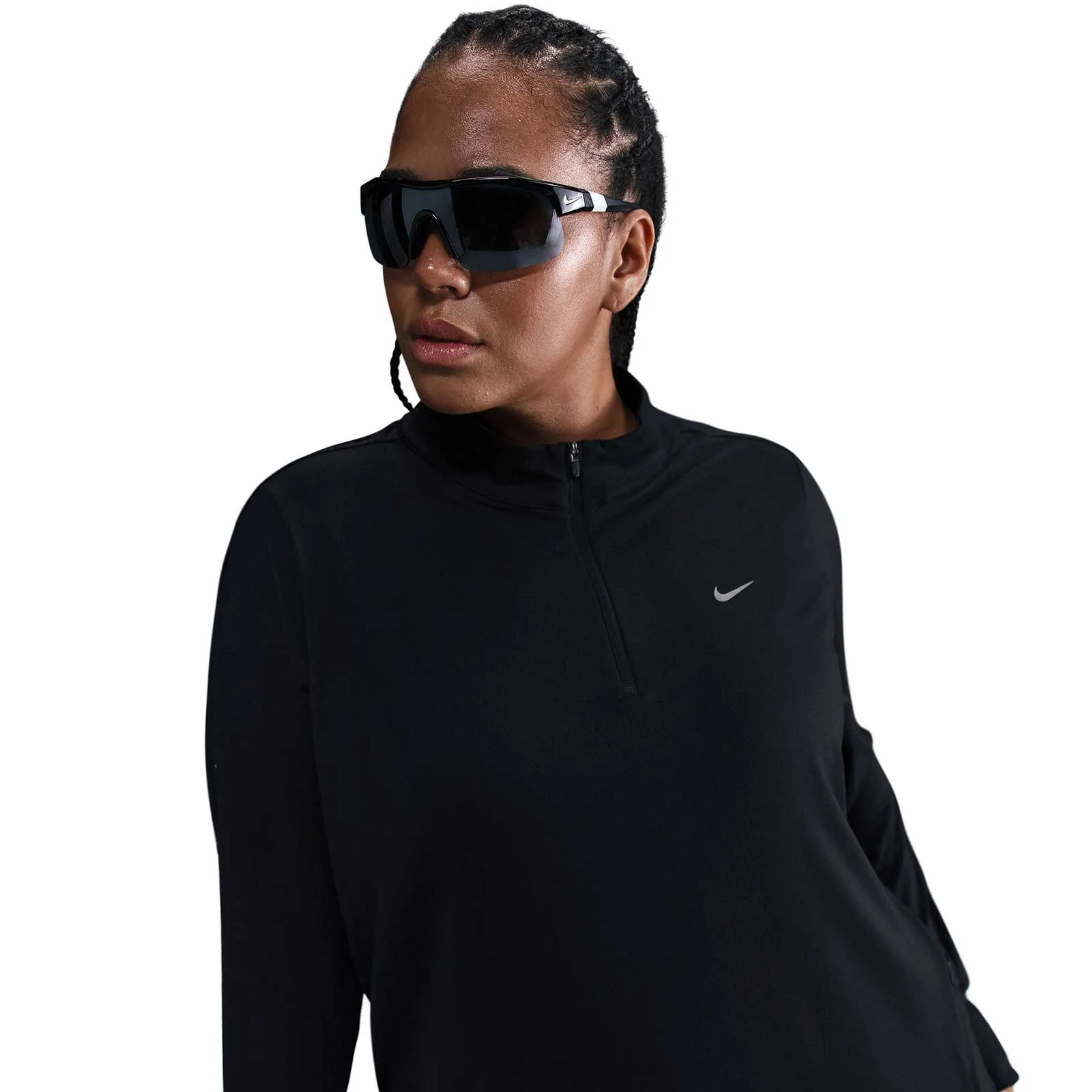 Nike Swift Womens Dri-FIT UV Half-Zip Running Top (Plus Size) - Image 3