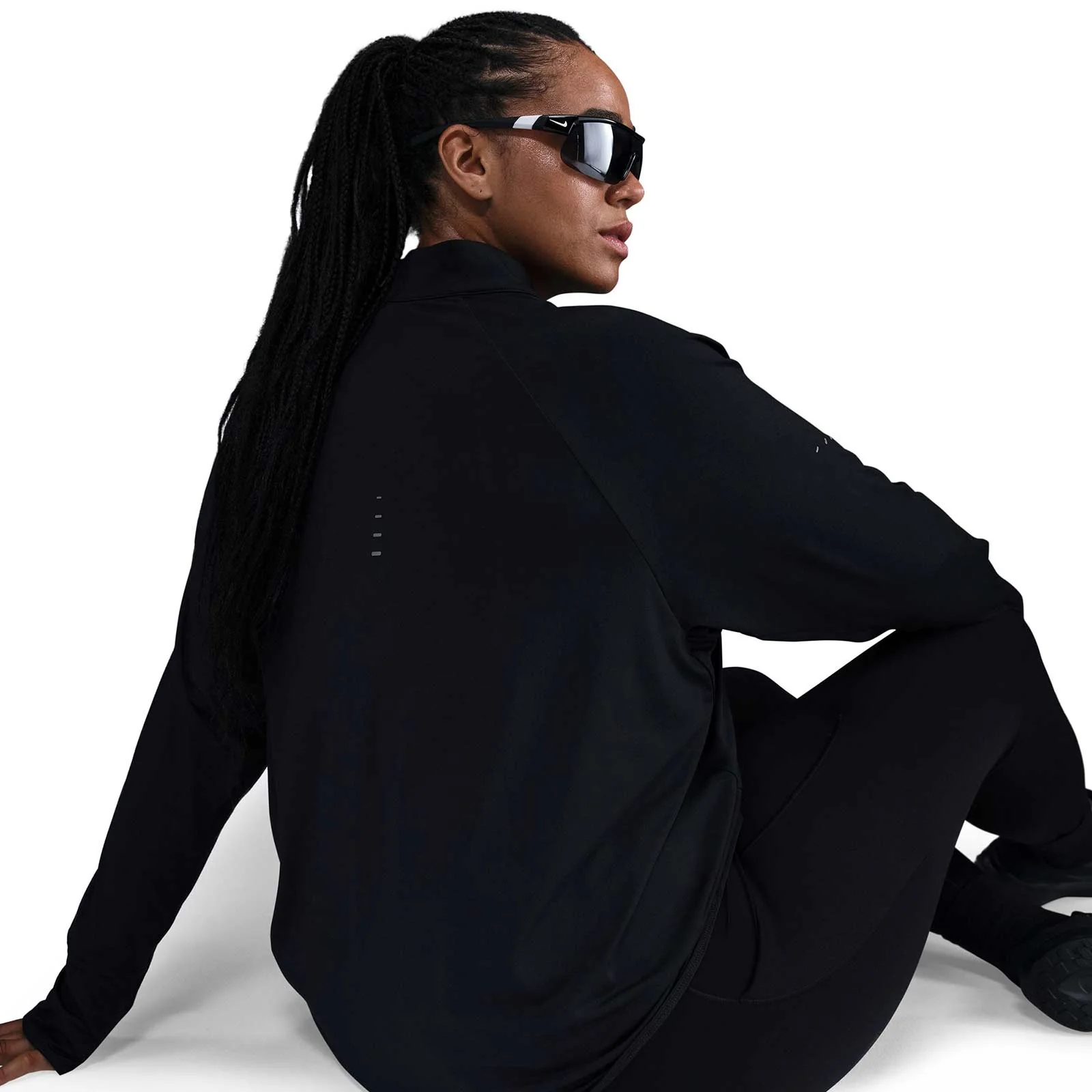 Nike Swift Womens Dri-FIT UV Half-Zip Running Top (Plus Size) - Image 4