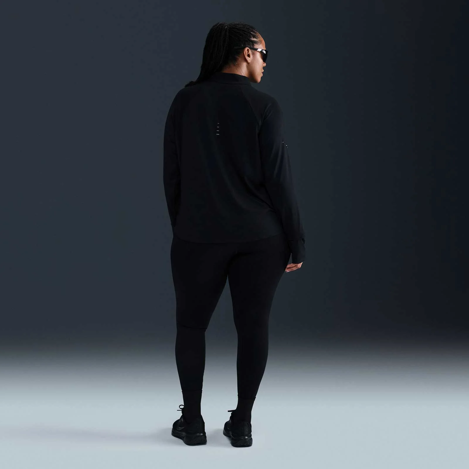 Nike Swift Womens Dri-FIT UV Half-Zip Running Top (Plus Size) - Image 7