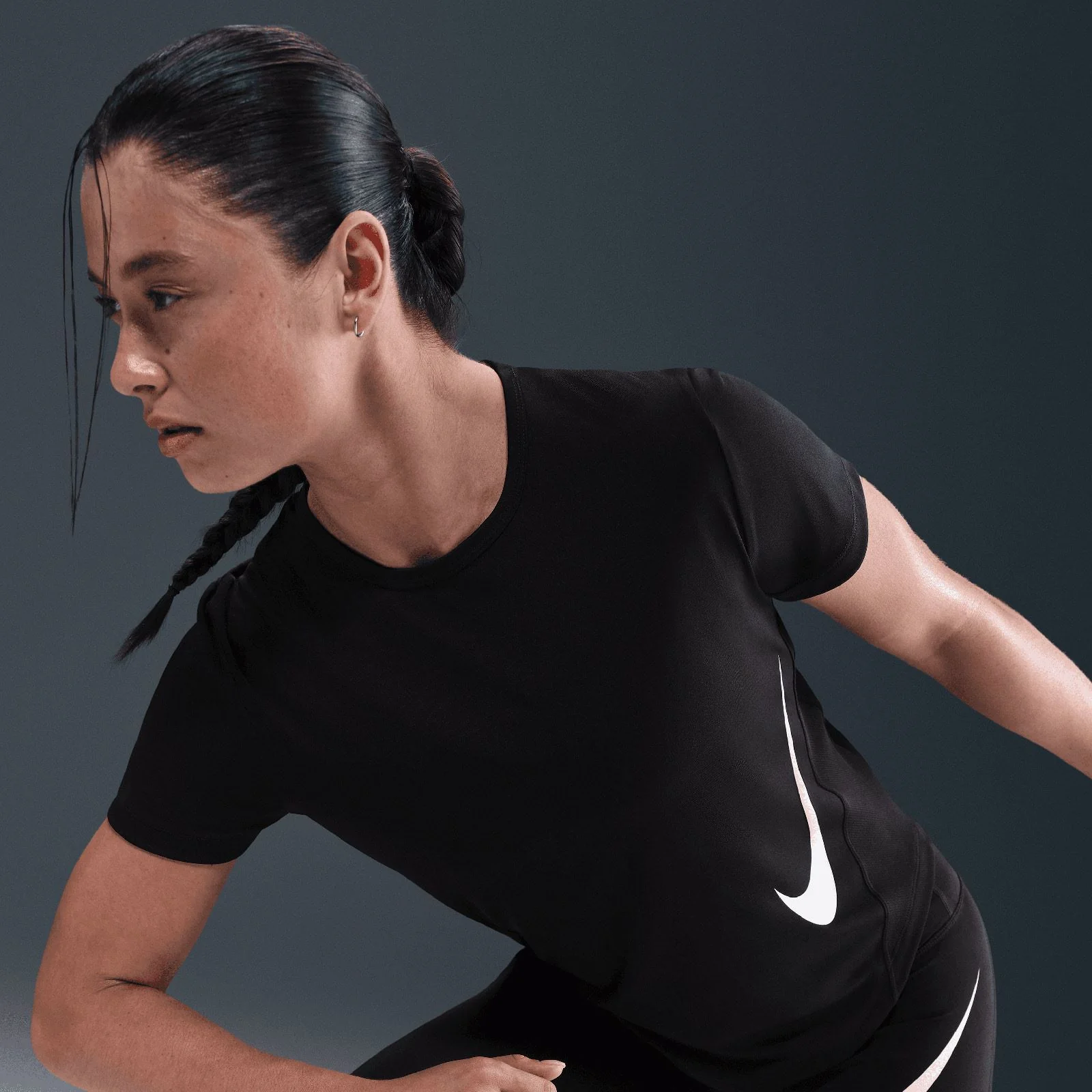 Nike Tempo Swoosh Run Womens Dri-FIT Short-Sleeve Running Top - Image 5