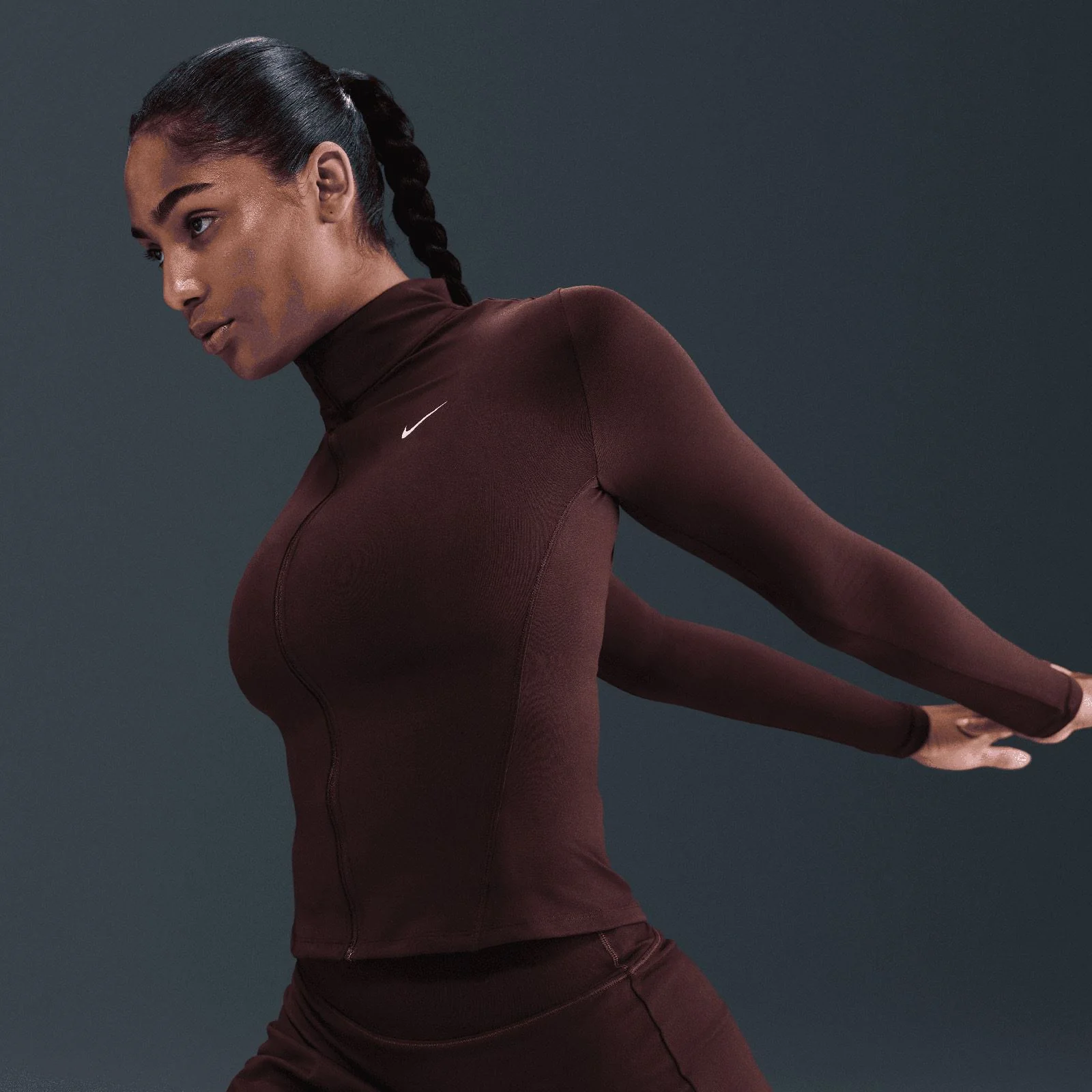 Nike One Fitted Womens Dri-FIT Full-Zip Jacket - Image 5