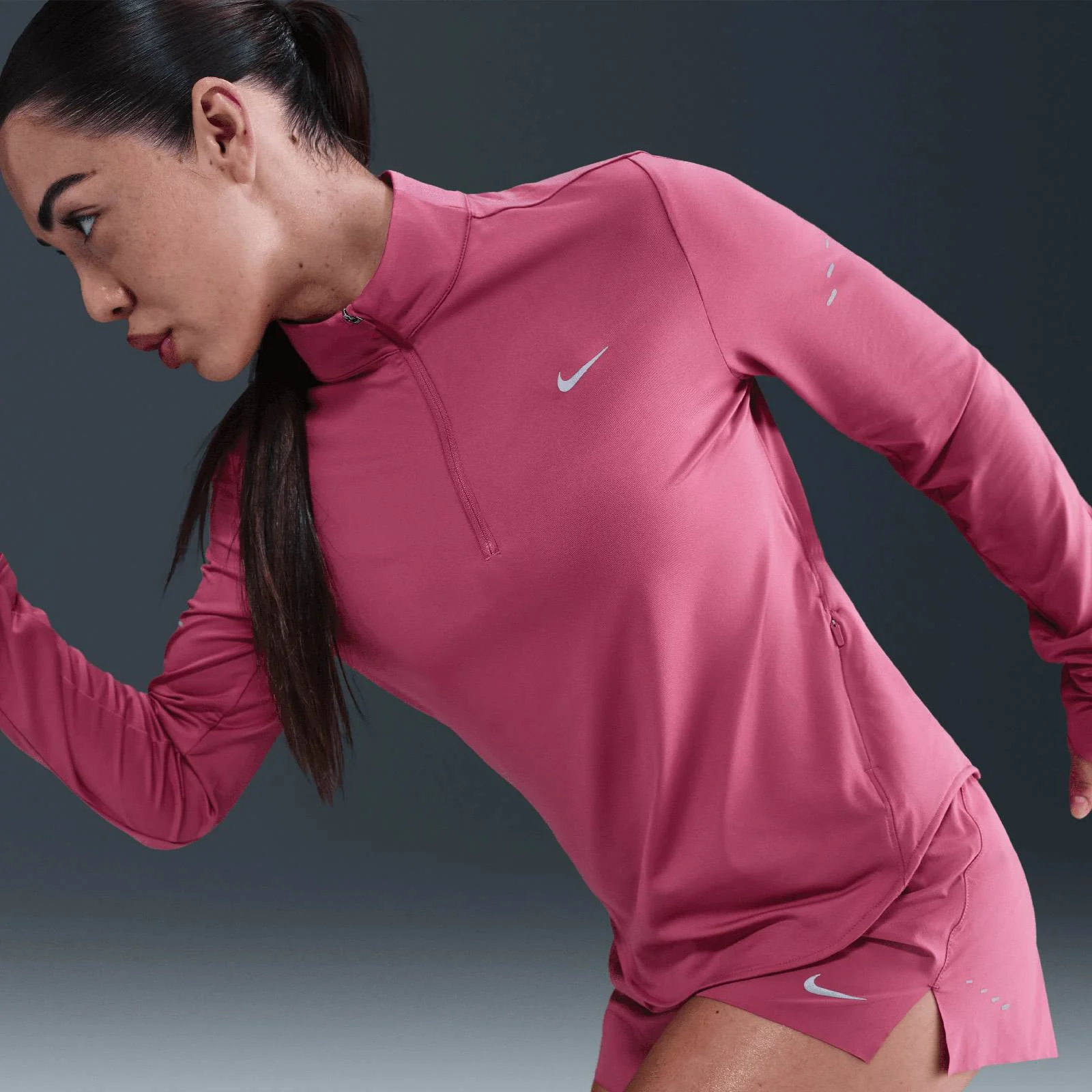 Nike Swift Womens Dri-FIT UV Half Zip Running Top - Image 6