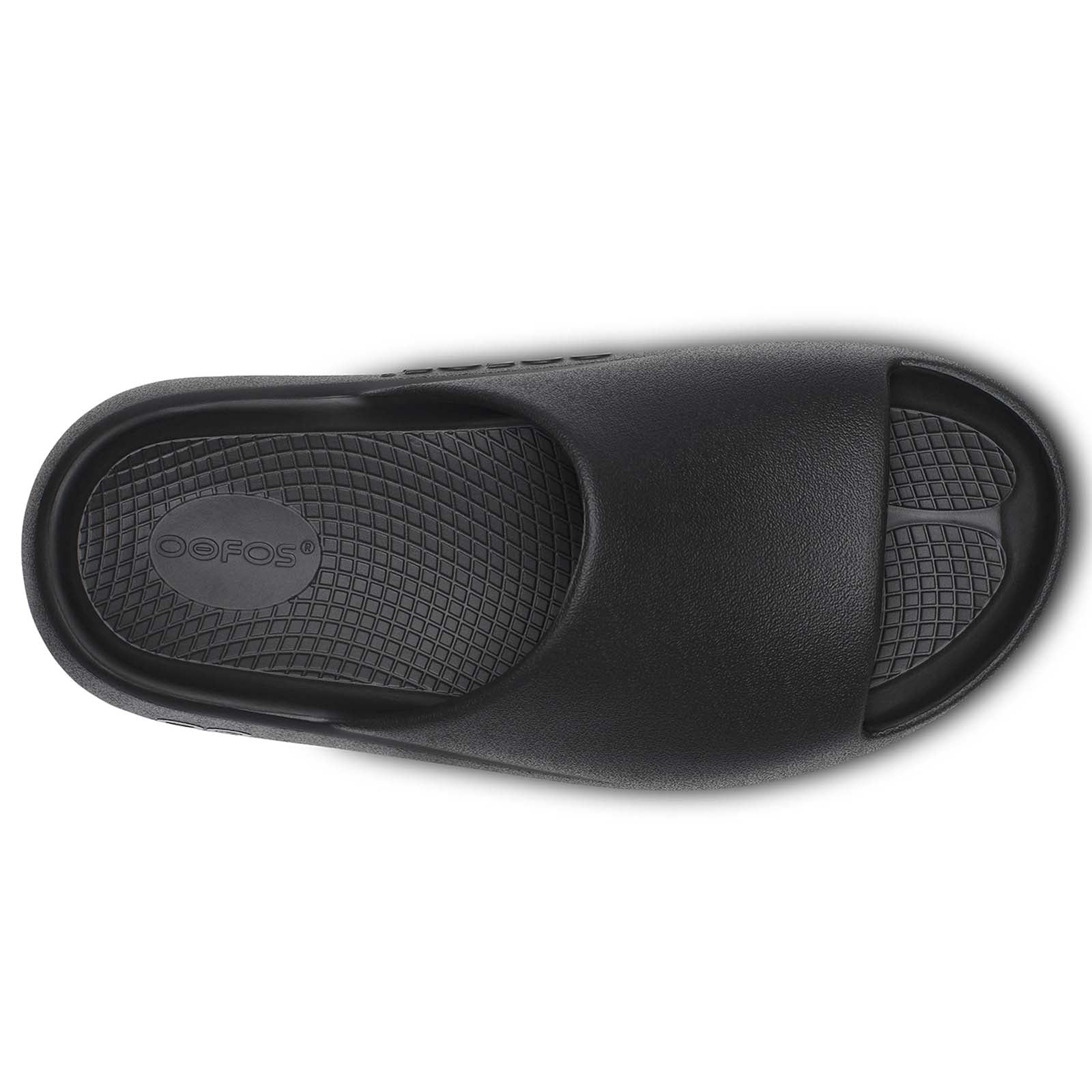 OOFOS OOahh PLUS Womens Black Slide Sandals - Image 3