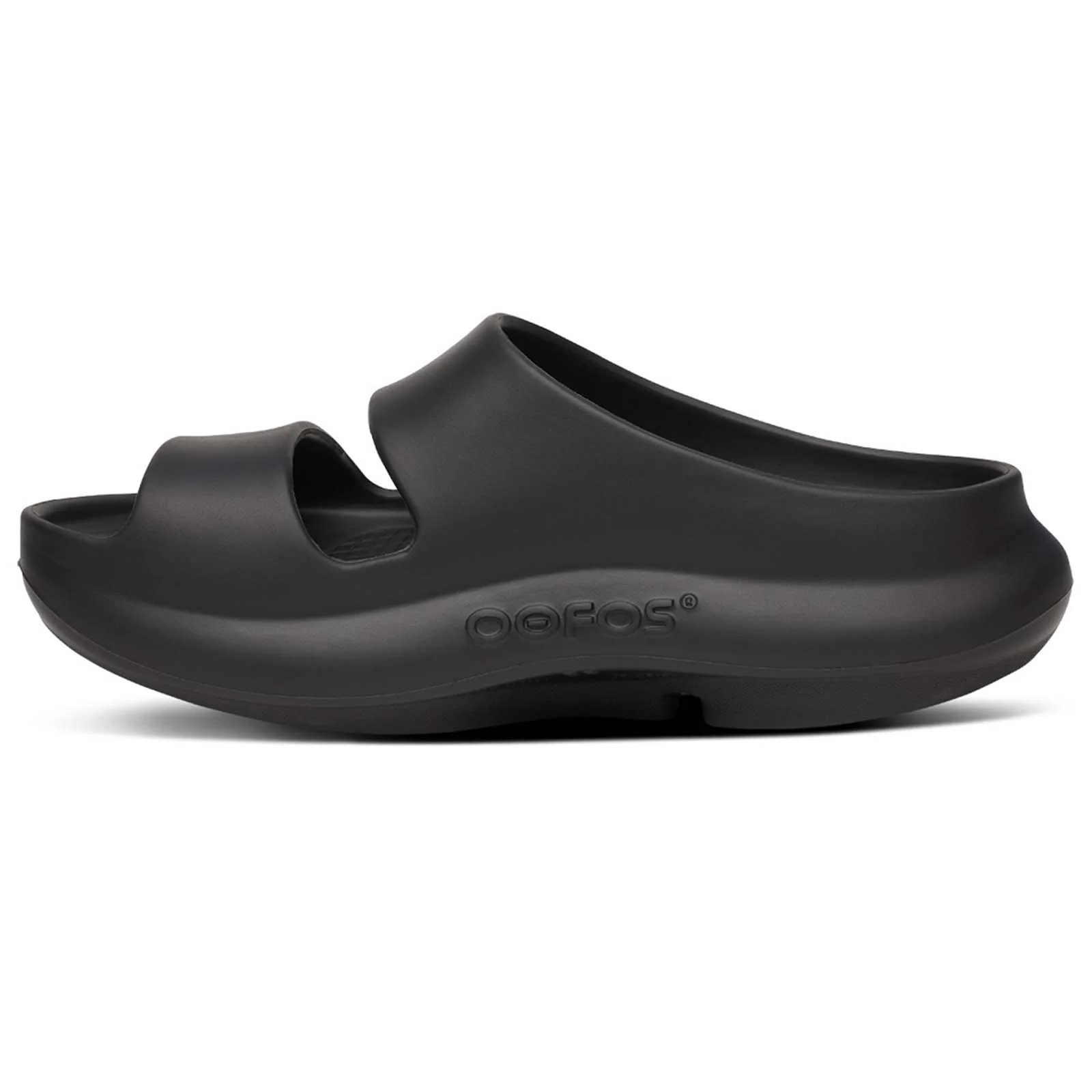 OOFOS OOyea Womens Black Slide Sandals - Image 2