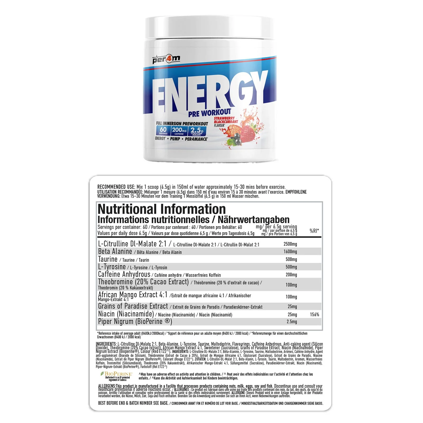 Per4m Energy Pre-Workout 390g - Image 5