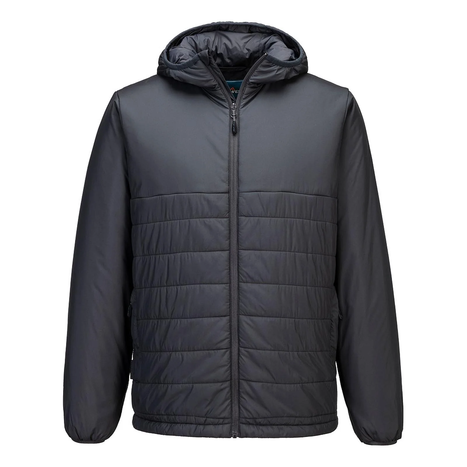 Portwest Professional Hooded Insulated Baffle Jacket Metal Grey