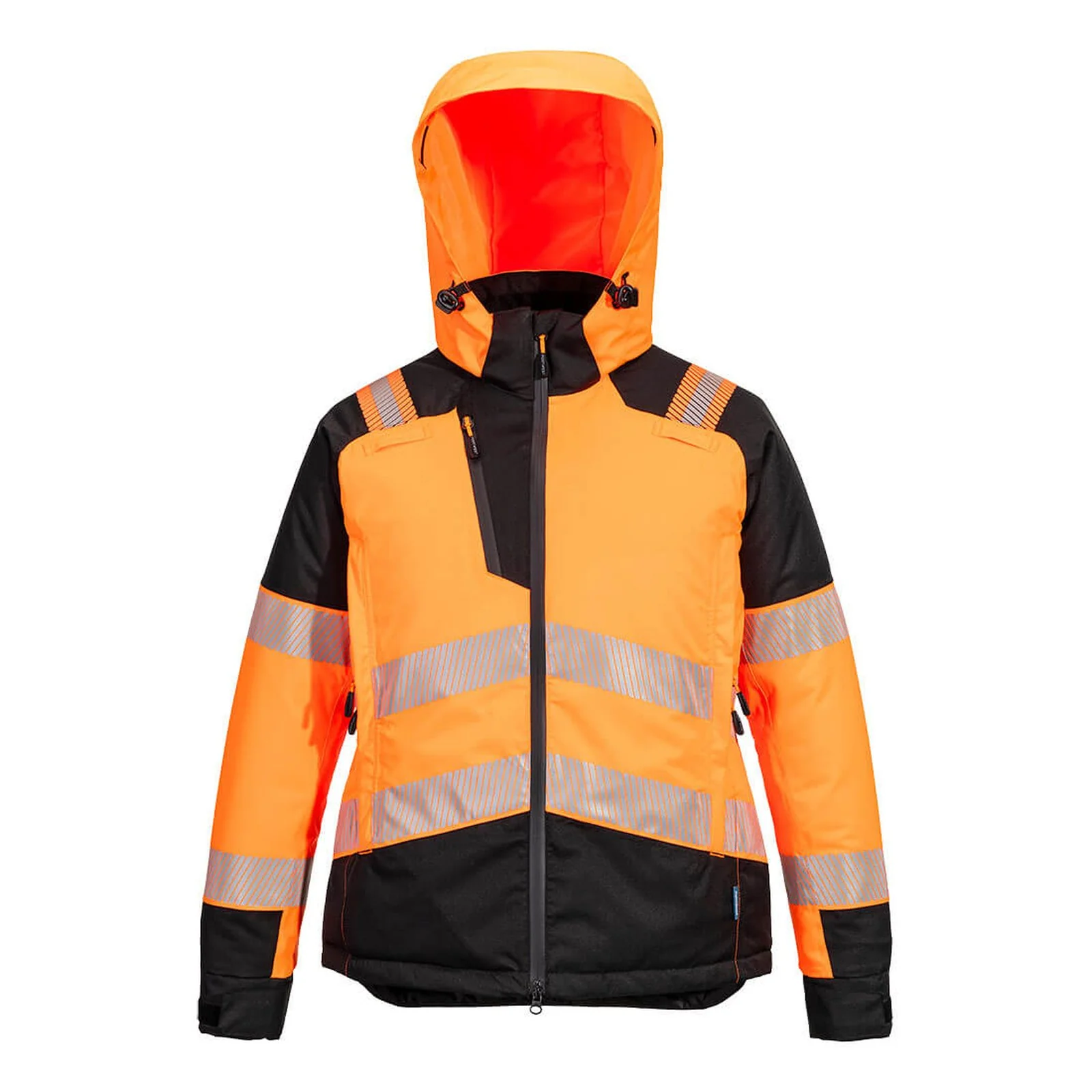 Portwest PW3 Hi-Vis Women's Winter Jacket Orange/Black - Image 2