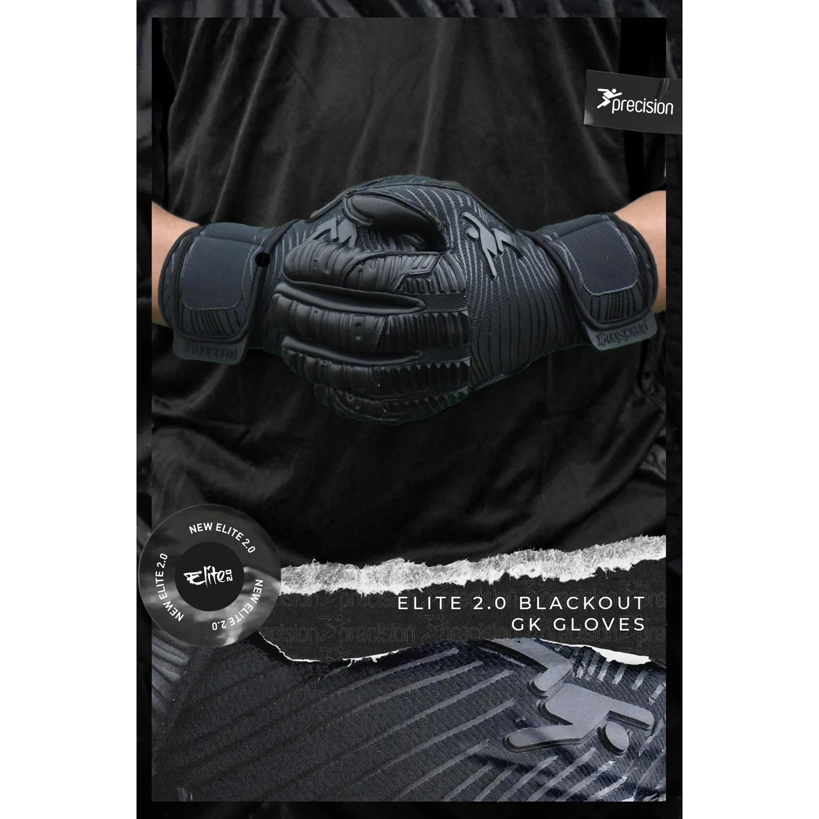 Precision Junior Elite 2.0 Blackout GK Gloves - Image 4
