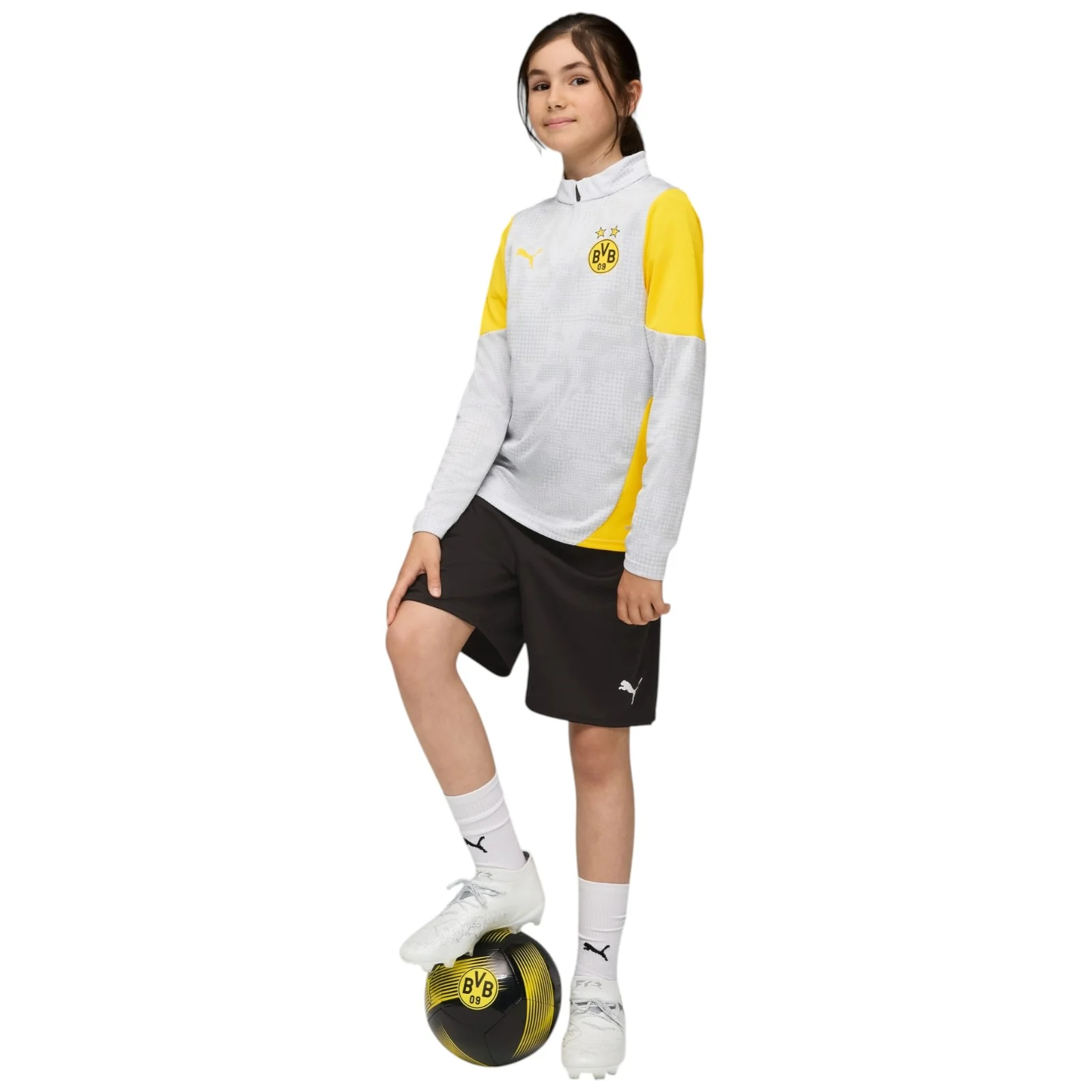 Puma BVB Football 2025/26 Kids Half-Zip Training Top - Image 6