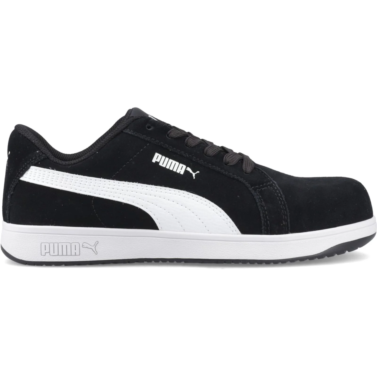 Puma Safety Mens Iconic Low Suede Safety Shoe Black/White