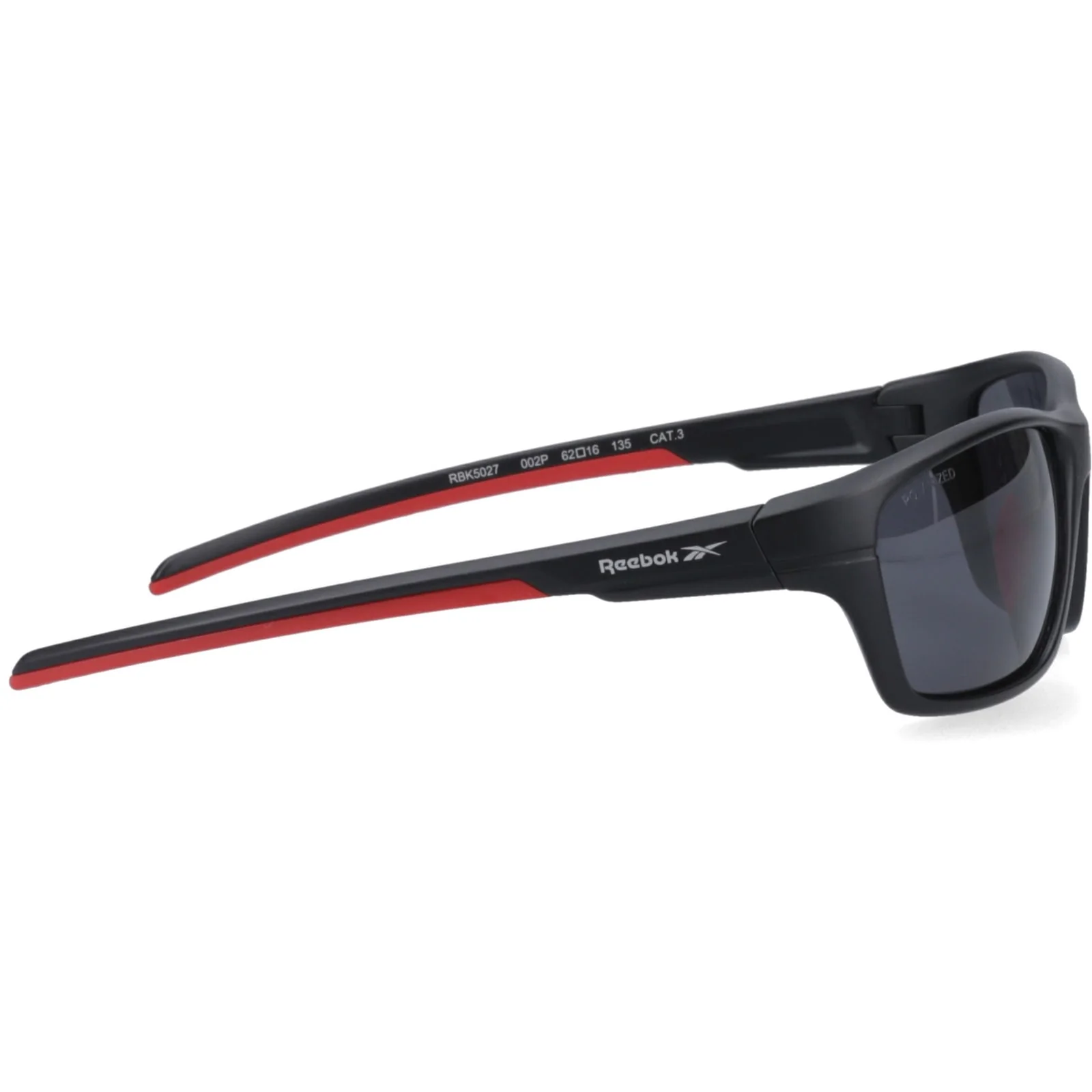 Reebok Unisex Reebok Score Polarised Black/Red Wrap Sunglasses RBK5027 002P Matt Black/Red - Image 2