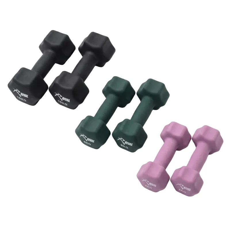 Rival Neoprene Dumbbells Studio Pack - 6kg, 8kg, 10kg - Image 2