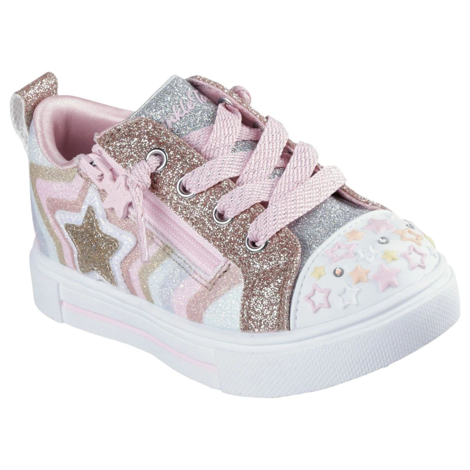 Skechers Twinkle Sparks Cosmic Burst Girls Star Burst Low Top Sneaker W/Twist Off Lace - Image 5